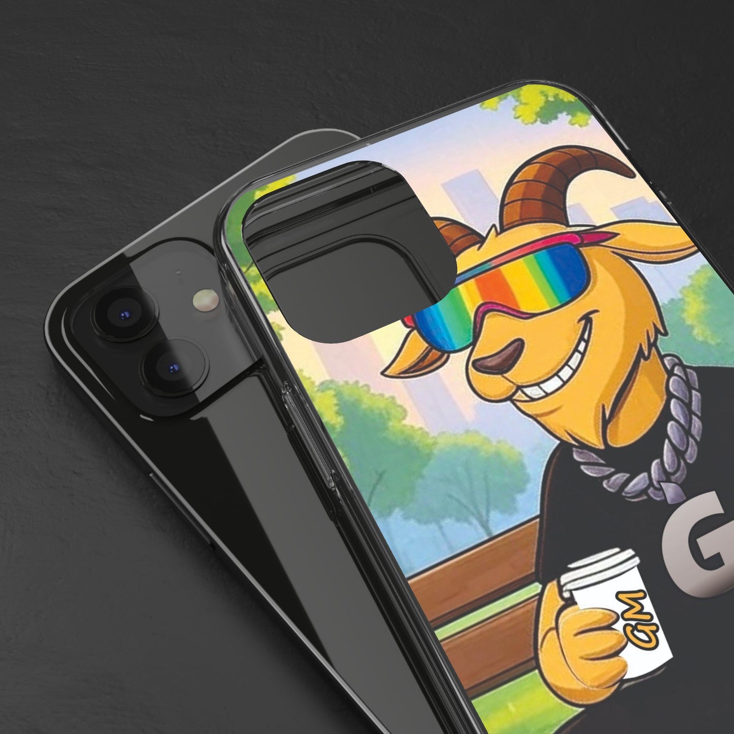 Vibrant Goat Clear Phone Case, Fun Smartphone Cover, Animal Lover Gift, Stylish Tech Accessory, Unique Phone Protection