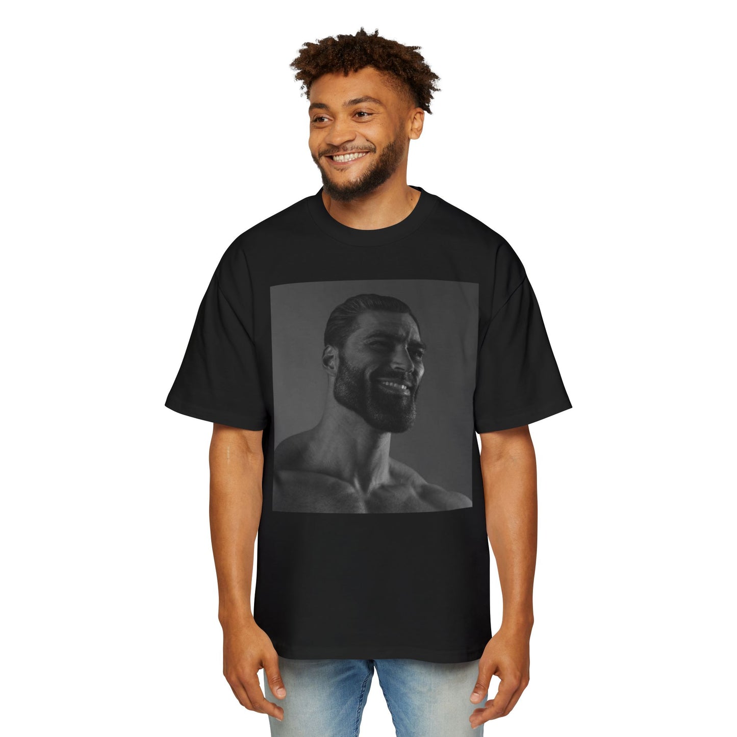 GIGA Men's Heavy Oversized Tee | Casual Streetwear Shirt, Graphic Tee, Gift for Him, Unisex Style, Trendy Apparel