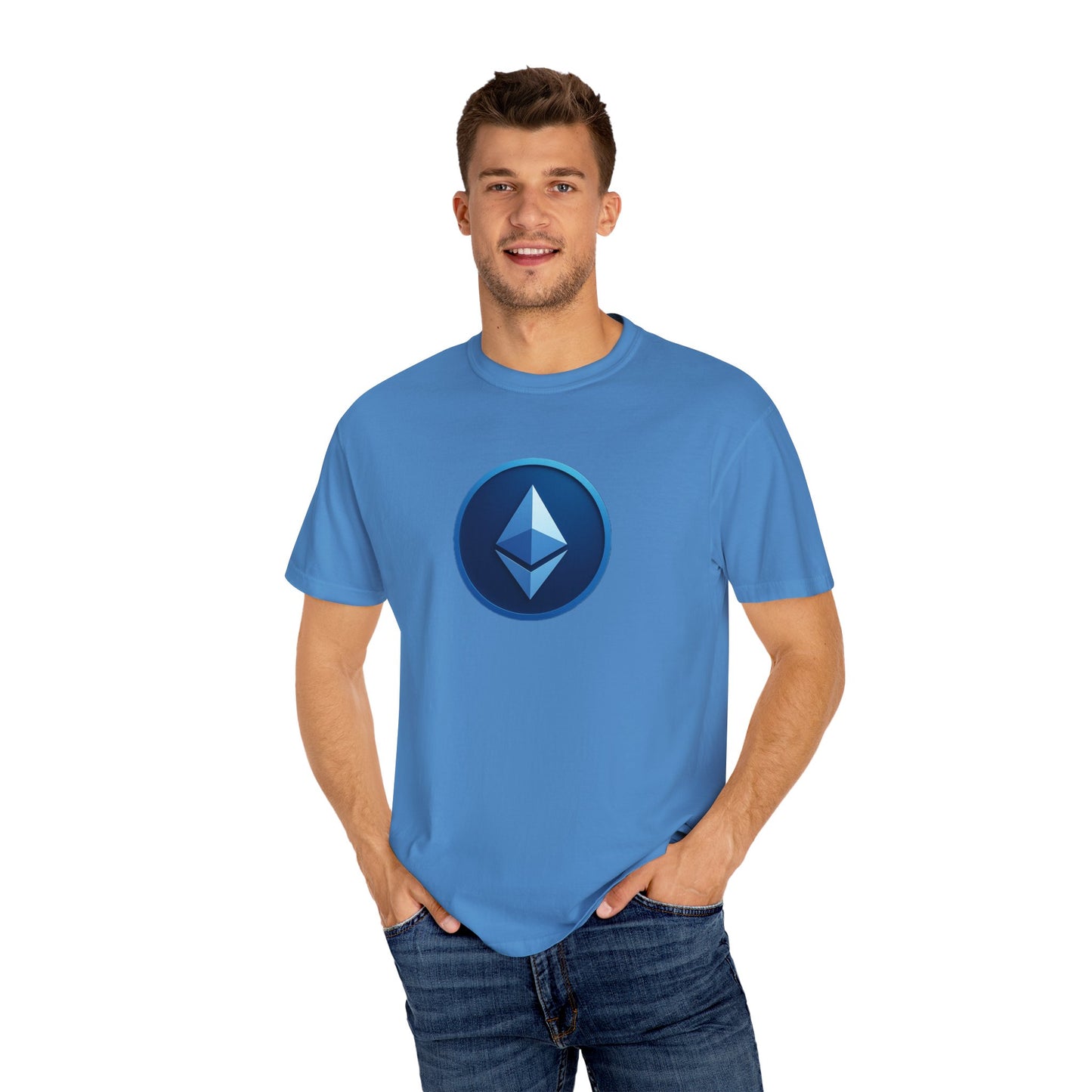 Ethereum Graphic T-Shirt, Unisex Casual Tee, Blockchain Apparel, Gamer Shirt, Crypto Gift, Stylish Streetwear