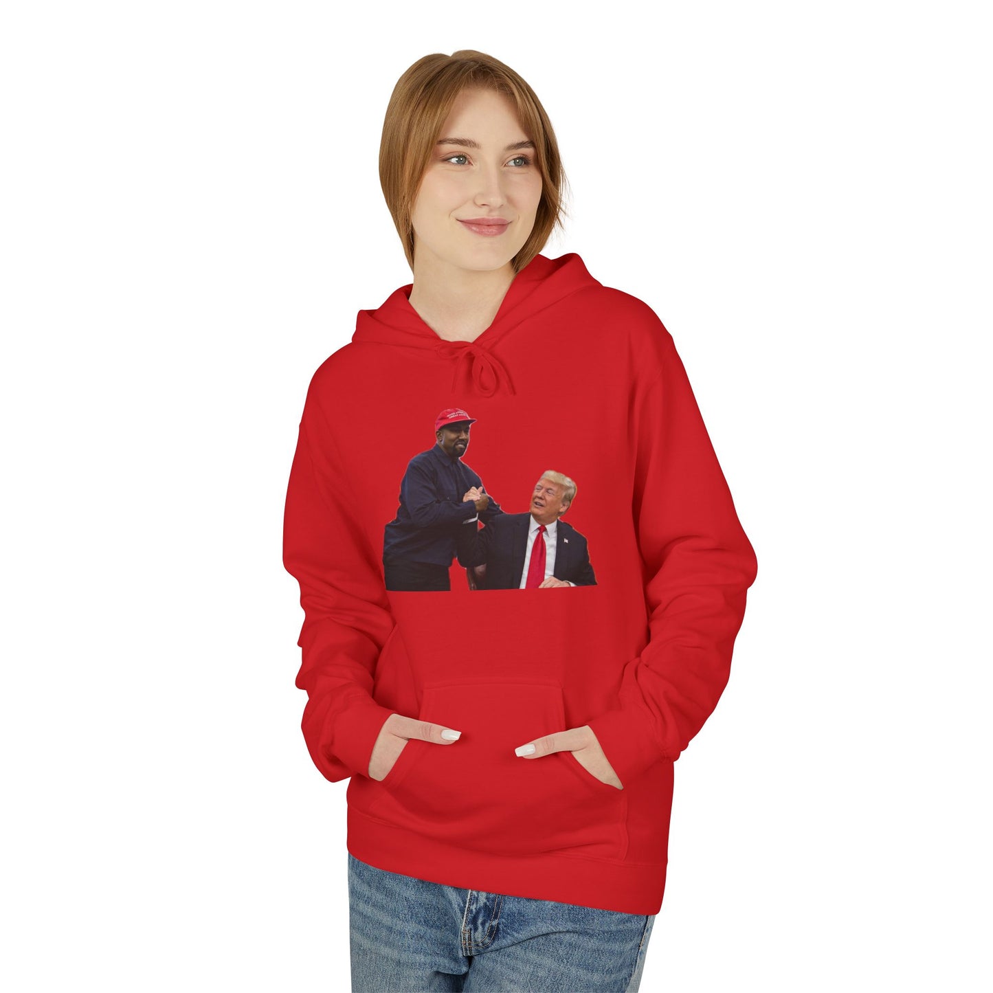 Ye & DJT Funny Political Fleece Hoodie, Unisex Softstyle Hoodie, Gift for Political Humor, Casual Wear, Election Day Apparel, Meme Clothing