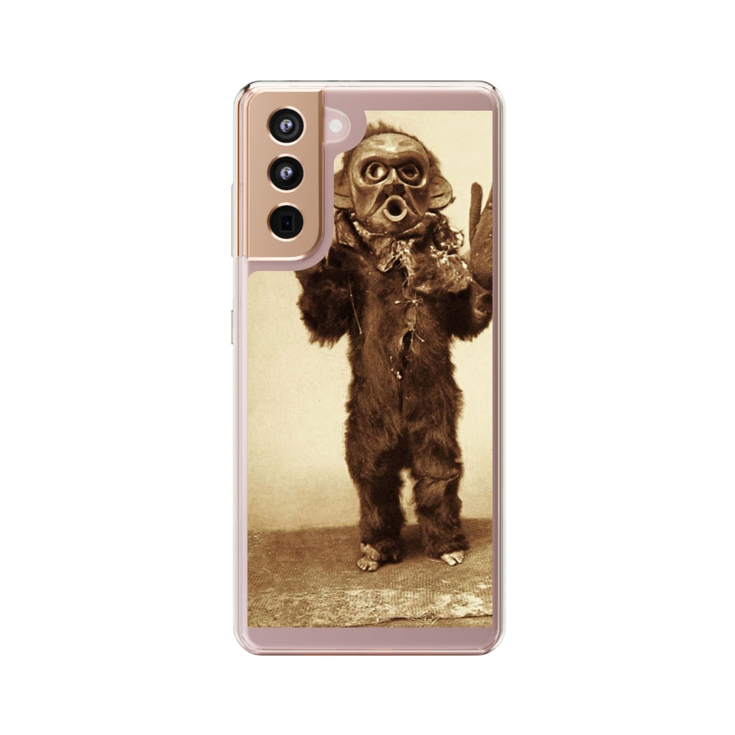 Yei Vintage Monster Clear Phone Case, Unique Phone Cover, Halloween Gift, Retro Style Case, Fun Accessories