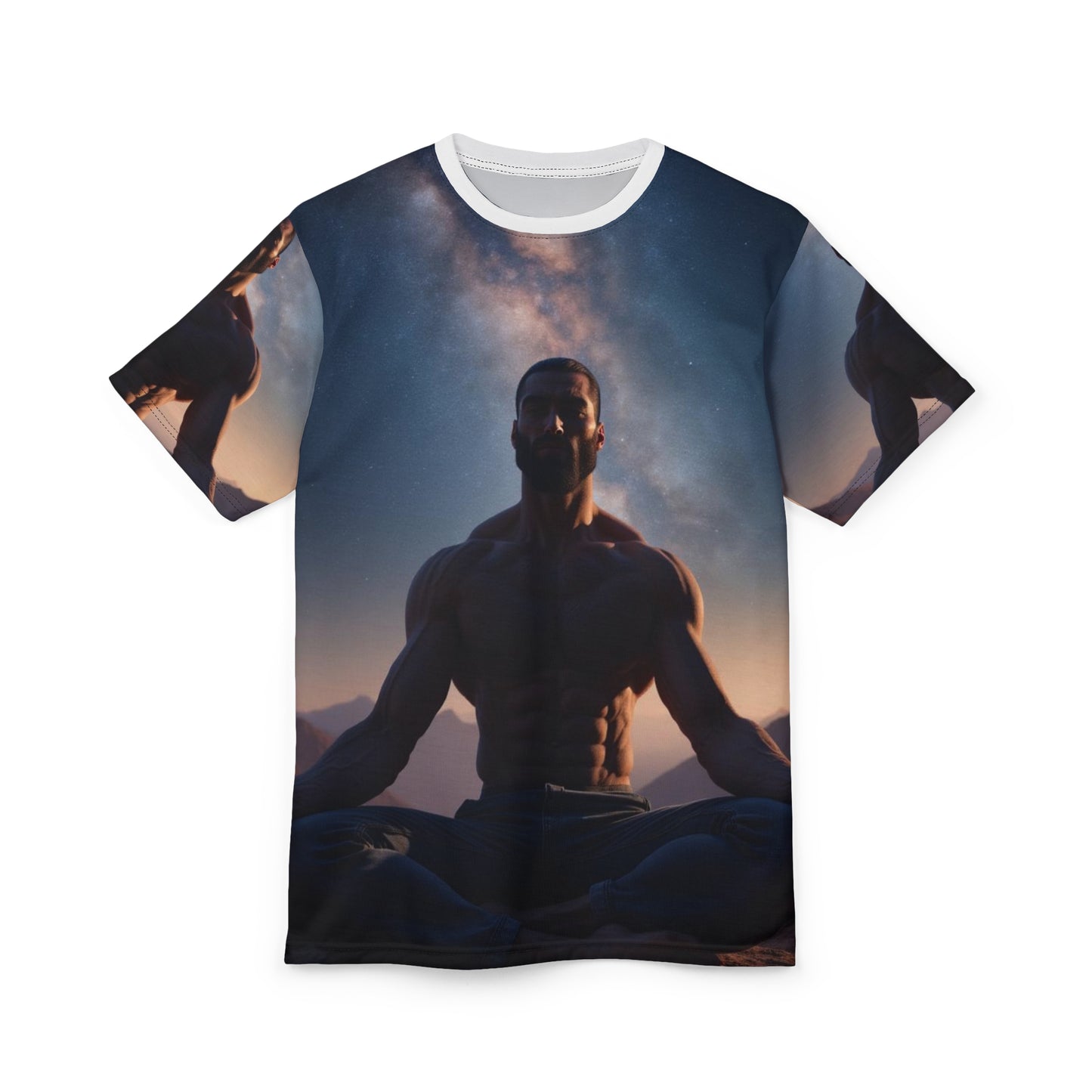 GIGA Cosmic Meditation Unisex Tee, Spiritual Shirt, Mindfulness Top, Yoga Apparel, Unique Graphic T-Shirt, Gift for Meditation Lovers