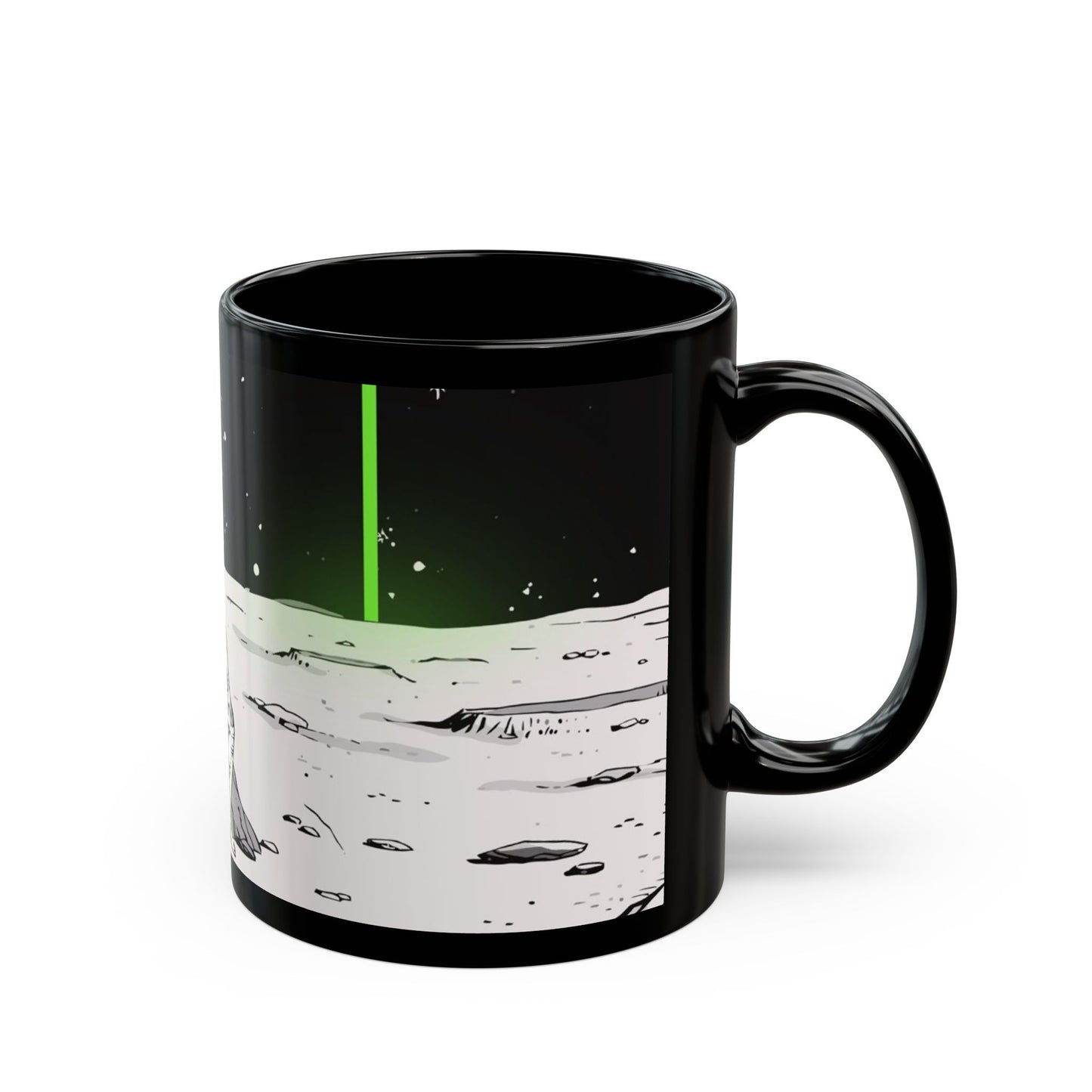 TROLL Cosmic Chill Black Mug - Alien Art, Gift for Sci-Fi Lovers, Space-Themed Coffee Cup, Unique Artwork, Inspirational Drinkware