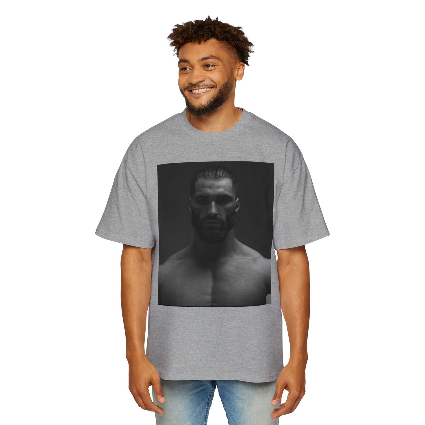 GIGA Stylish Men's Oversized Tee for Comfort Lovers, Casual Wear, Street Style, Gift for Him, Trendy Tee with Gigachad Design