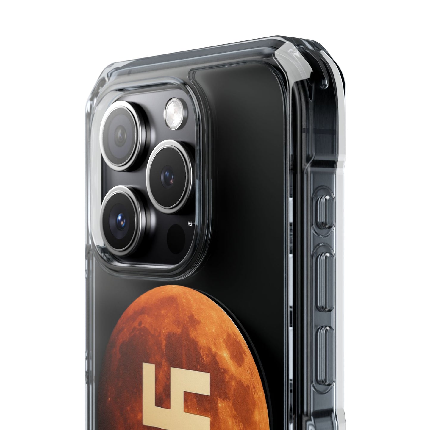 Swasticoin Magnetic Phone Case with Lunar Design, Unique Phone Accessory, Shockproof Clear Case, Stylish Phone Cover, Gift for Tech Lovers
