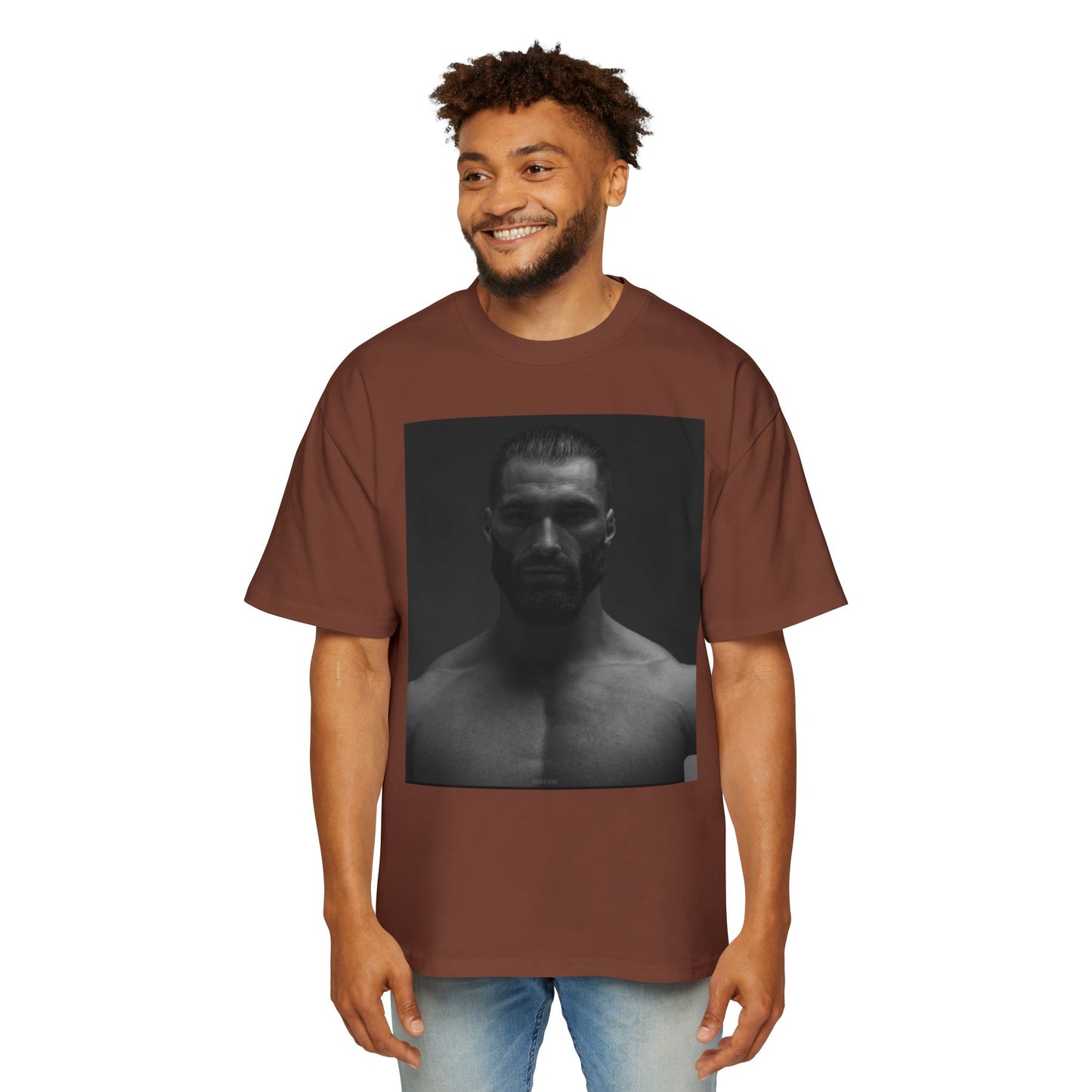 GIGA Stylish Men's Oversized Tee for Comfort Lovers, Casual Wear, Street Style, Gift for Him, Trendy Tee with Gigachad Design