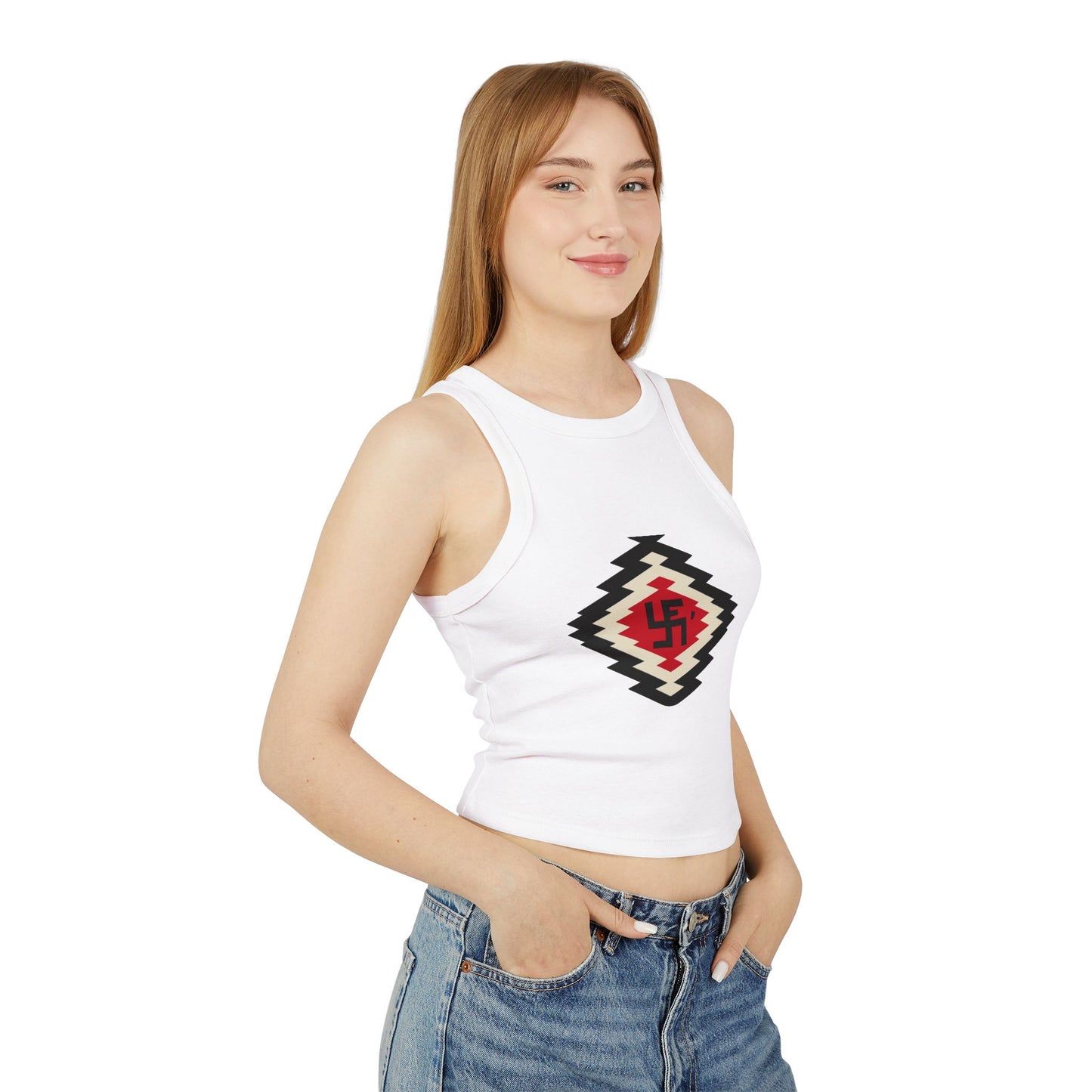 Yei Stylish Women's Crop Tank Top with Aztec Design - Summer Essential, Casual Wear, Beach Outfit, Festival Top, Layering Piece