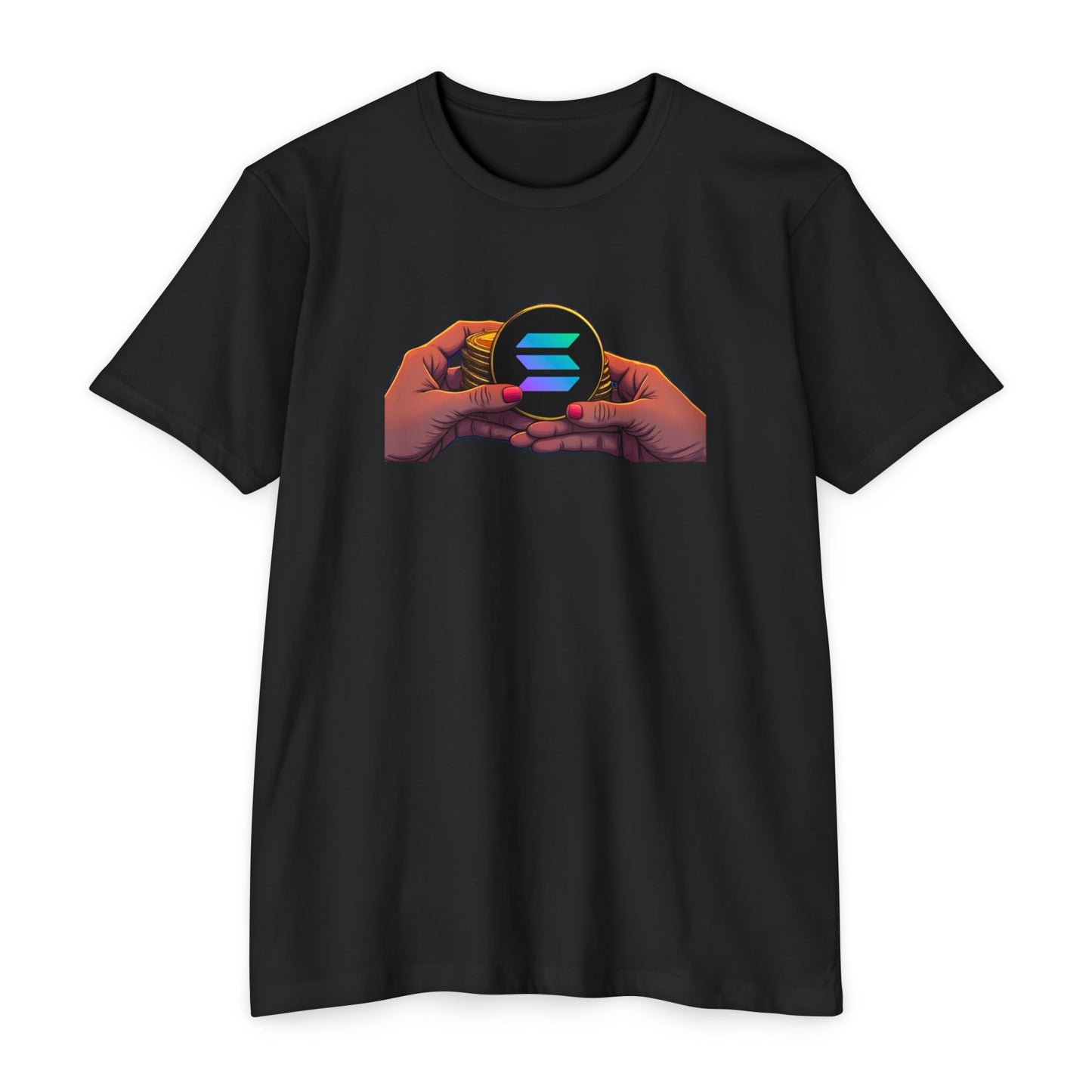 Solana Hands Unisex Jersey T-shirt, Graphic Tee, Trendy Apparel, Gift for Him/Her, Casual Wear, Perfect for Tech Lovers