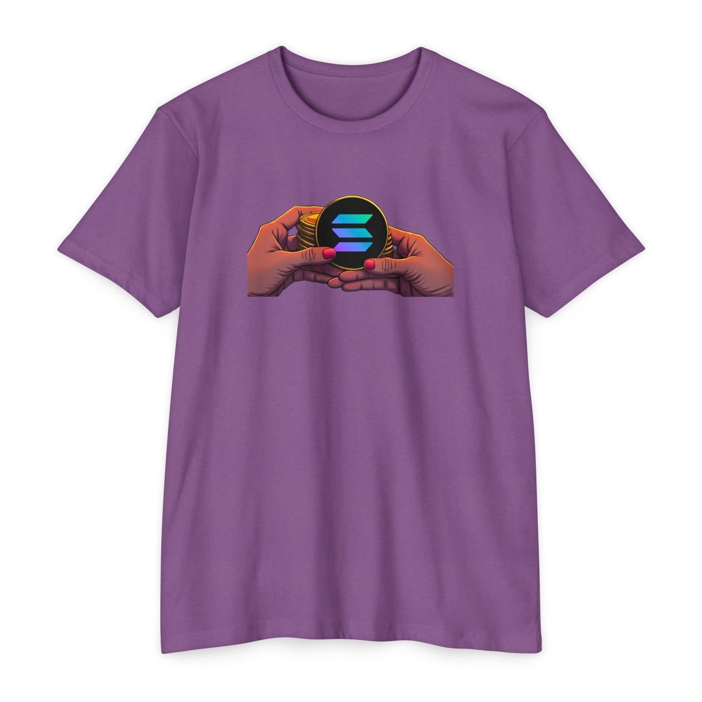 Solana Hands Unisex Jersey T-shirt, Graphic Tee, Trendy Apparel, Gift for Him/Her, Casual Wear, Perfect for Tech Lovers