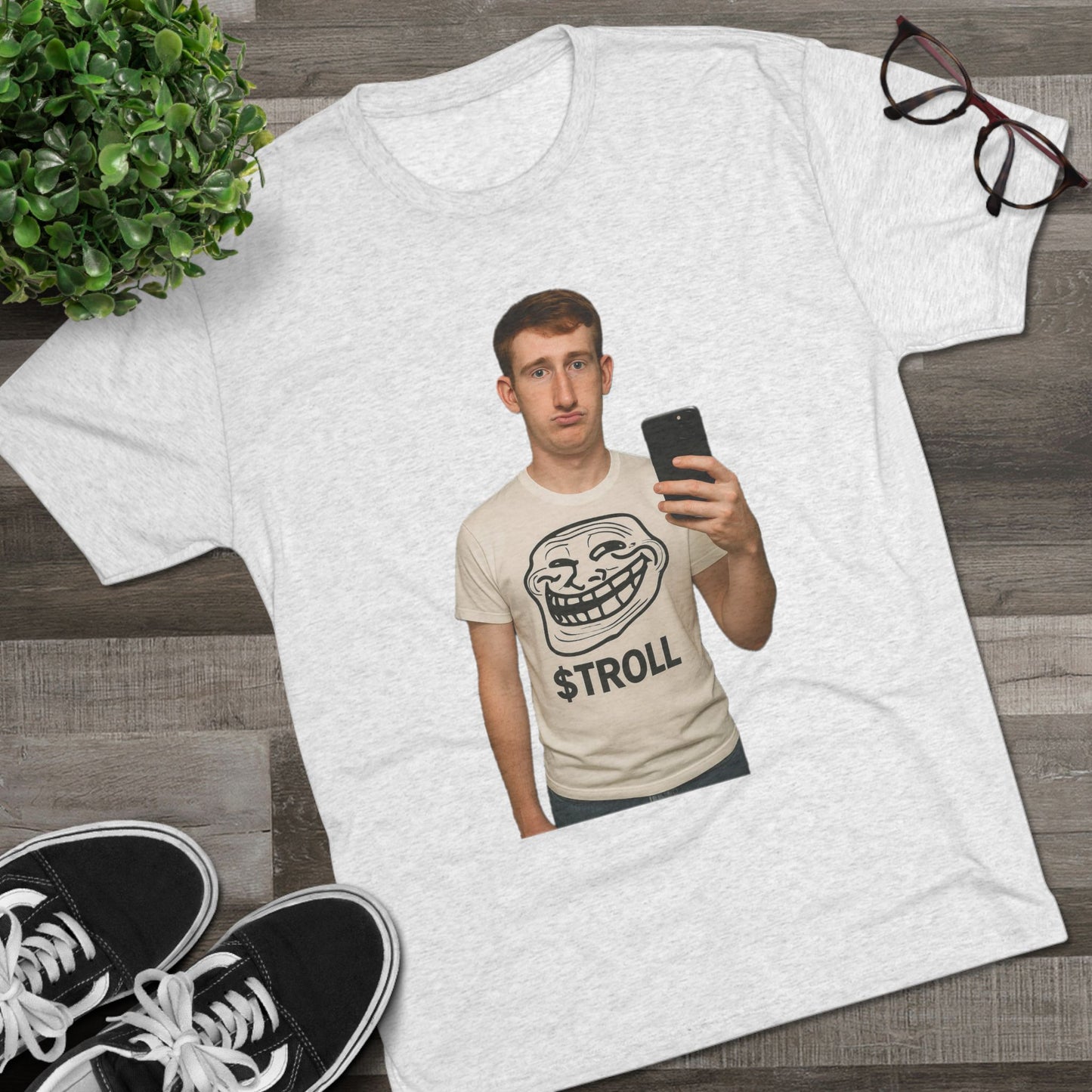 TROLL Unisex Tri-Blend Crew Tee | Funny Tee | Casual Wear | Gift for Friends | Trendy Shirt | Meme Apparel