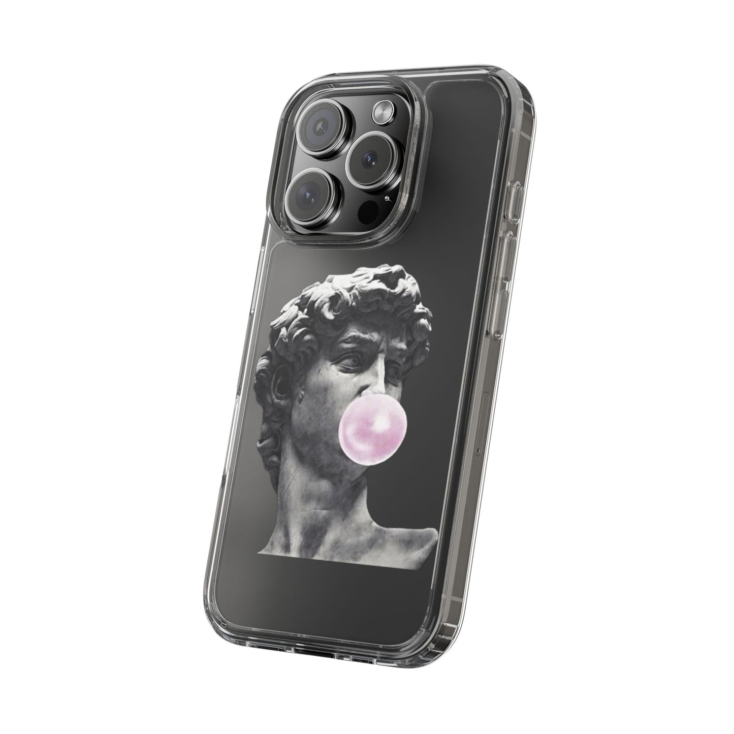 @ye Clear Phone Case with David Statue Design, Modern Phone Accessory for Art Lovers, Unique Gift, Customizable Compatible Soft Case