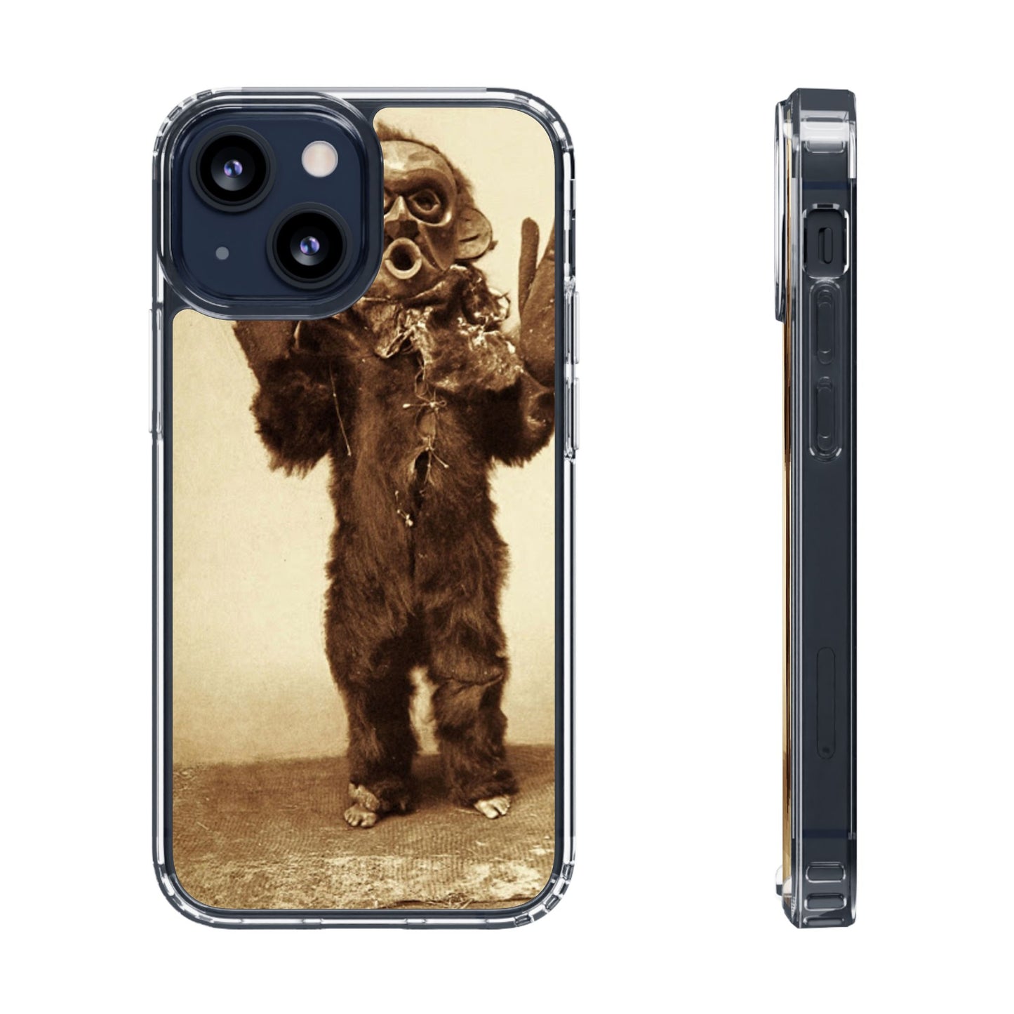 Yei Vintage Monster Clear Phone Case, Unique Phone Cover, Halloween Gift, Retro Style Case, Fun Accessories