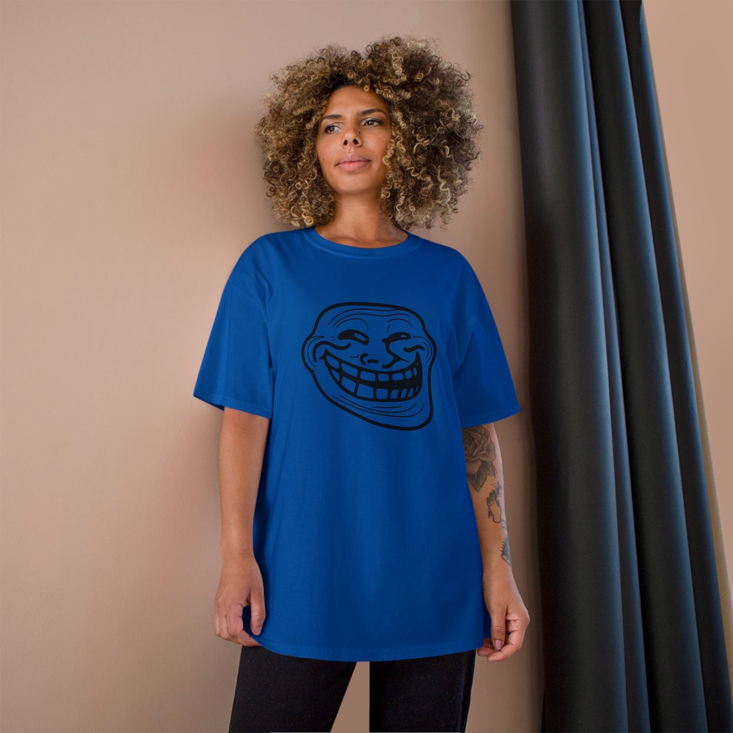 TROLL Funny Meme Champion T-Shirt, Humor Shirt, Gift for Gamers, Casual Wear, Laughing Face Tee, Perfect for Parties