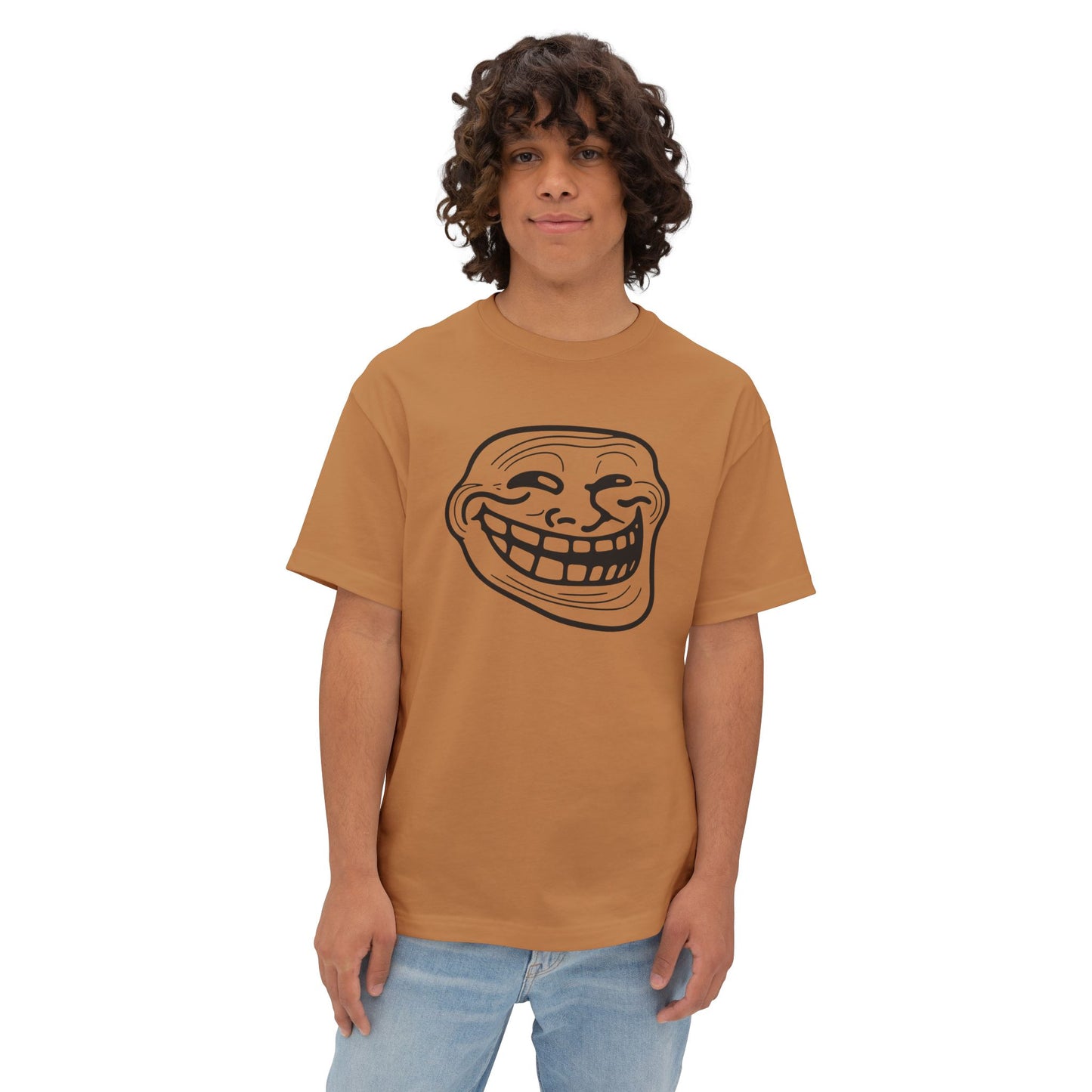 TROLL Funny Graphic Tee, Unisex Oversized Boxy Tee with Troll Face Design, Casual Wear, Gift for Friends, Humor Shirt, Comfortable Everyday Wear