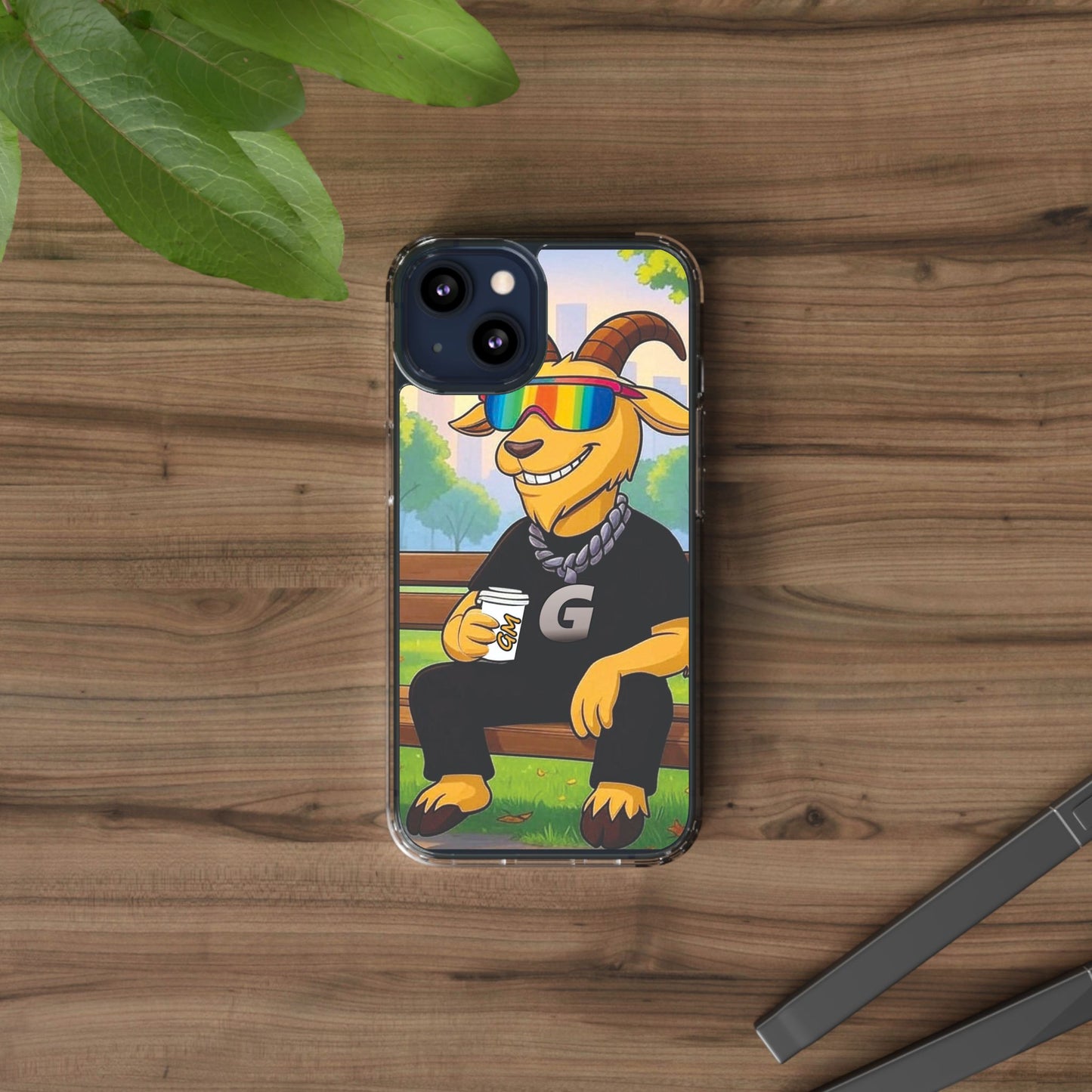 Vibrant Goat Clear Phone Case, Fun Smartphone Cover, Animal Lover Gift, Stylish Tech Accessory, Unique Phone Protection