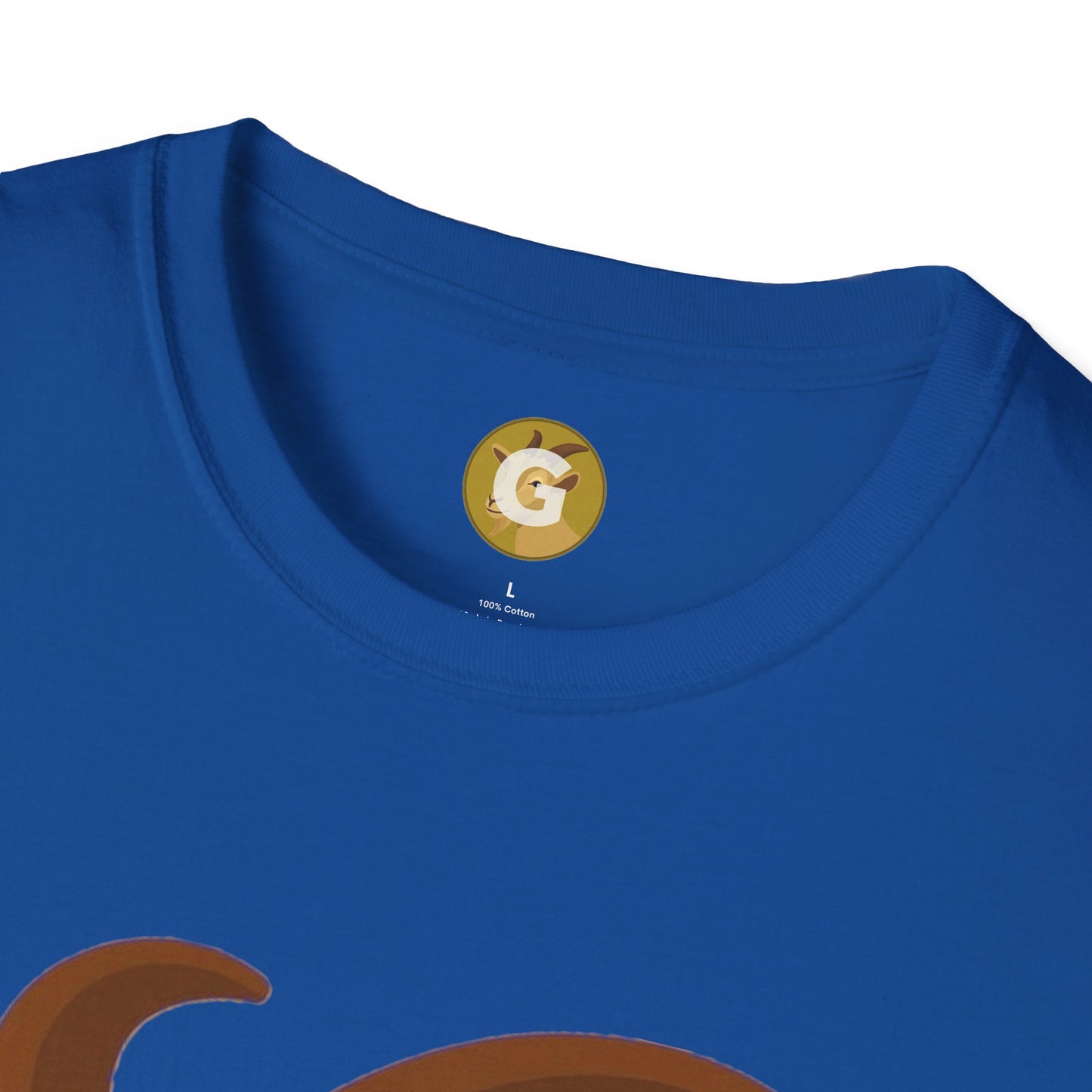 Golden Goat Unisex Softstyle T-Shirt | Cute Goat Tee for Animal Lovers, Birthday Gift, Casual Wear, Farmhouse Decor, Nature Fans