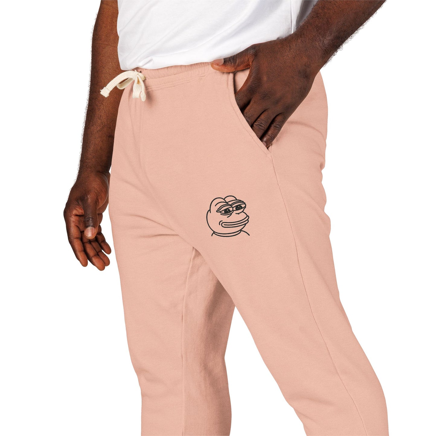Pepe Cozy Garment-Dyed Fleece Sweatpants for Ultimate Relaxation, Lounge Pants, Relaxed Fit Joggers, Birthday Gift, Comfortable Homewear