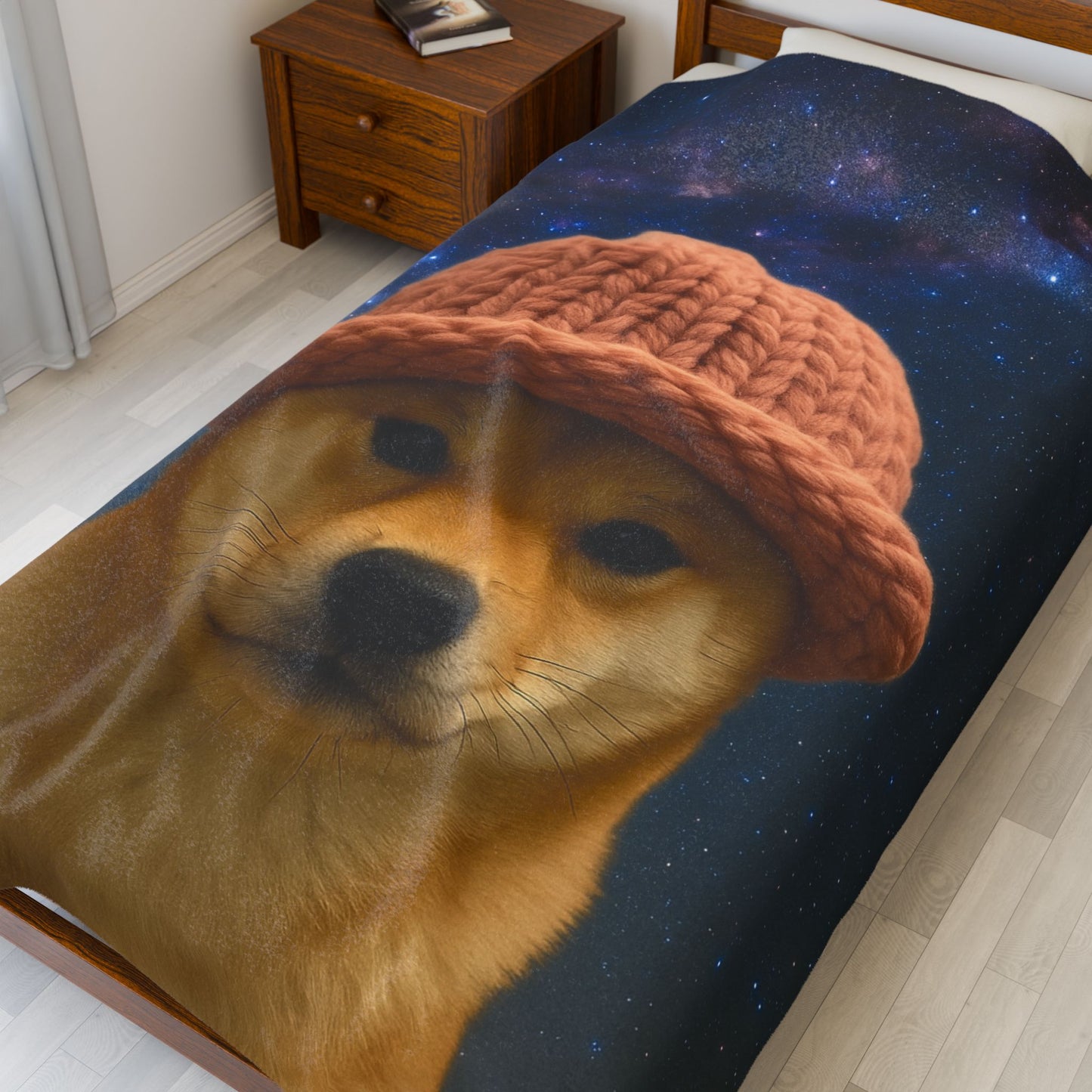 WIF Cozy Velveteen Plush Blanket with Fun Dog Design, Pet Lovers Gift, Home Decor, Unique Throw Blanket for All Occasions, Warm Throw