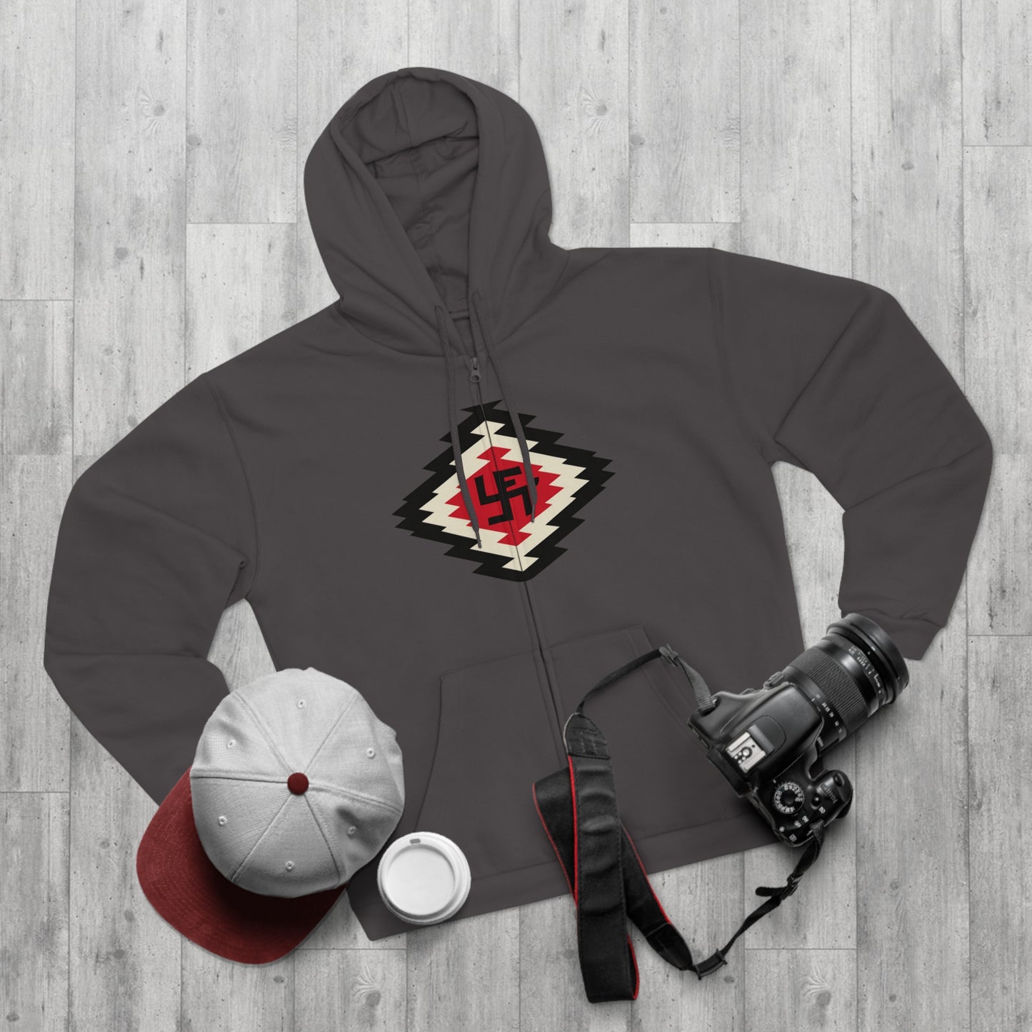 Yei Navajo Inspired Unisex Hooded Zip Sweatshirt, Cozy Layering, Gift for Him/Her, Fall/Winter Fashion, Boho Style, Casual Wear
