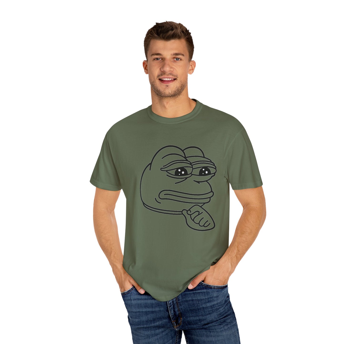 Thoughtful Pepe Unisex T-Shirt, Funny Graphic Tee, Gift for Friends, Casual Wear, Meme Inspired Fashion