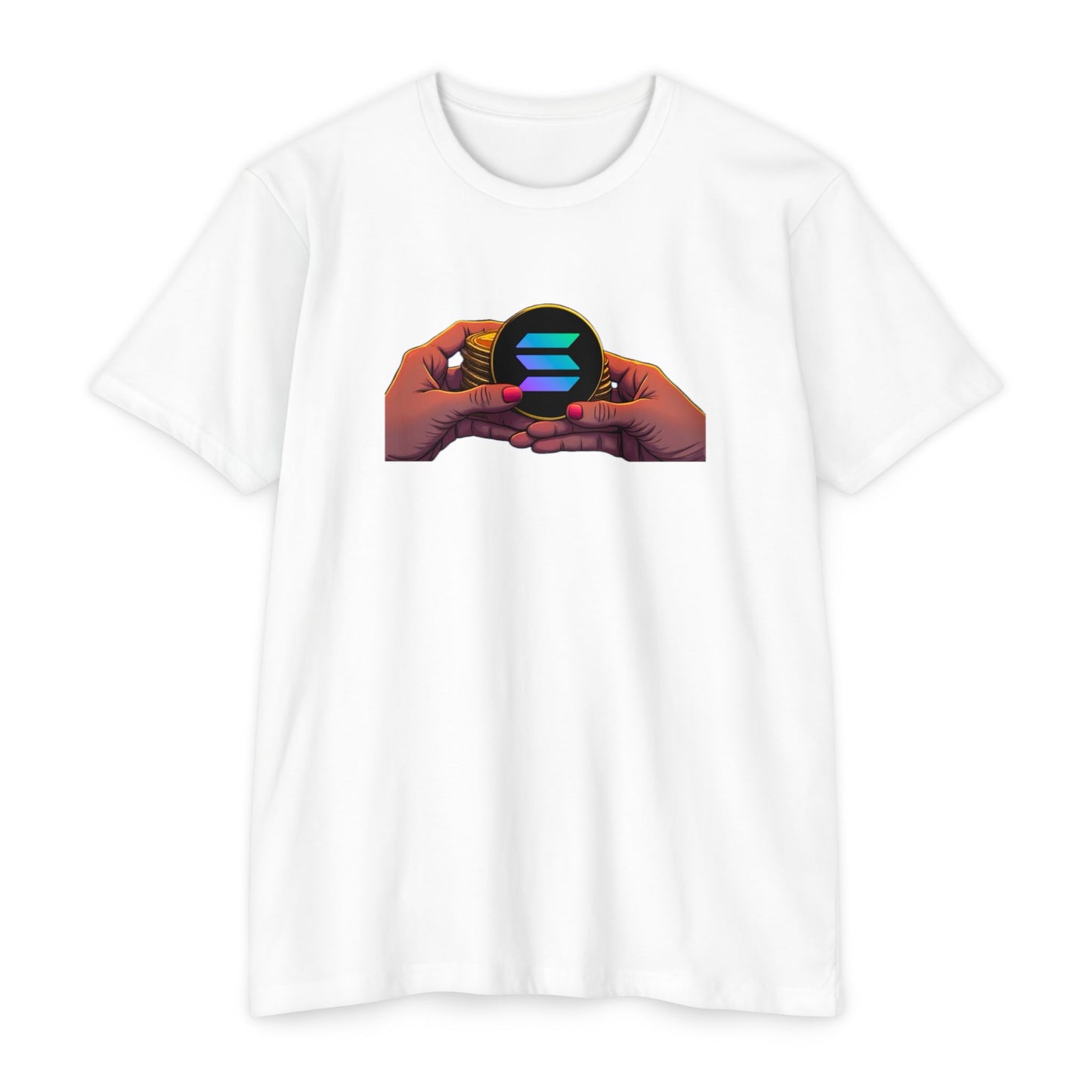 Solana Hands Unisex Jersey T-shirt, Graphic Tee, Trendy Apparel, Gift for Him/Her, Casual Wear, Perfect for Tech Lovers