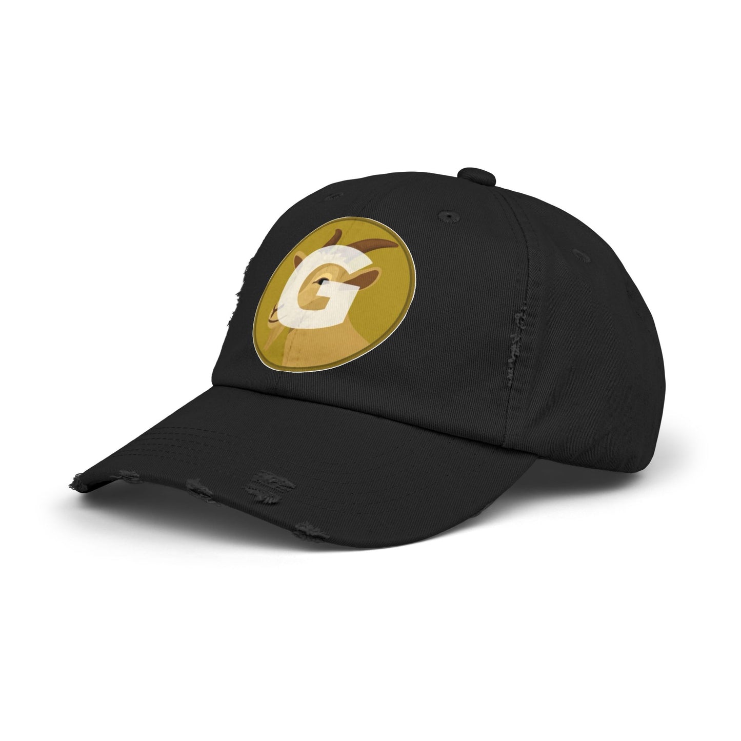 Goat Unisex Distressed Cap with G Logo, Casual Hat, Trendy Apparel, Gift for Him/Her, Summer Accessory, Sportswear