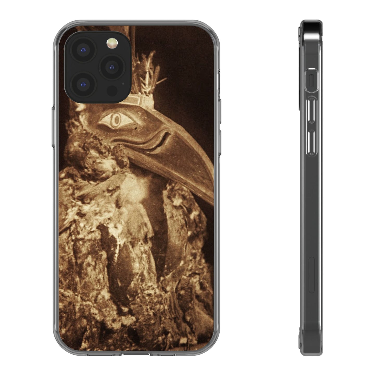 Yei Vintage Bird Design Clear Phone Case, Artistic Phone Accessories, Unique Gift for Nature Lovers, Eco-Friendly Tech Case, Stylish Protection