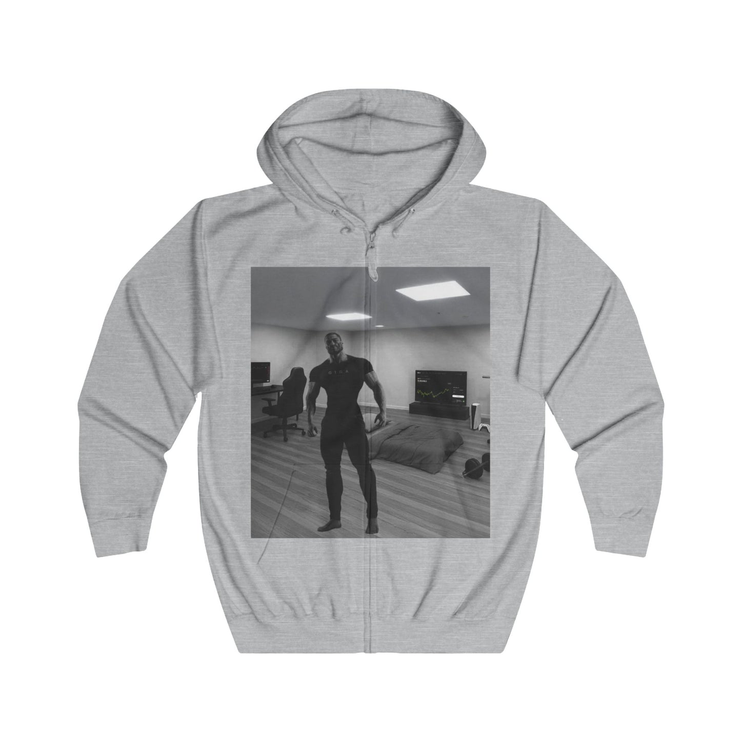 GIGA Unisex Full Zip Hoodie | Trendy Sweatshirt for Casual Outings, Gift for Friends, Gym Wear, Unique Fashion Statement