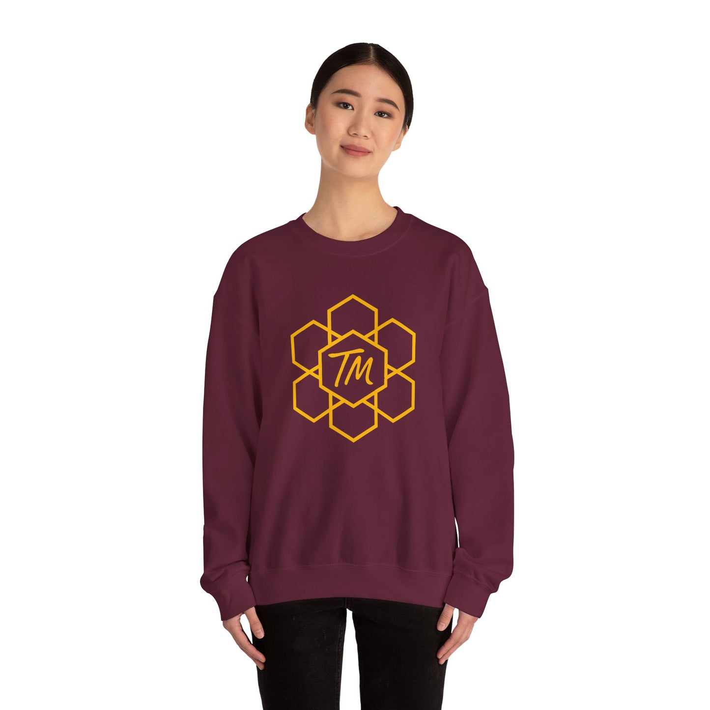Trench Merch Stylish Honeycomb Crewneck Sweatshirt, Cozy Unisex Sweatshirt, Casual Fall Apparel, Gift for Honey Lovers, Trendy Weekend Wear