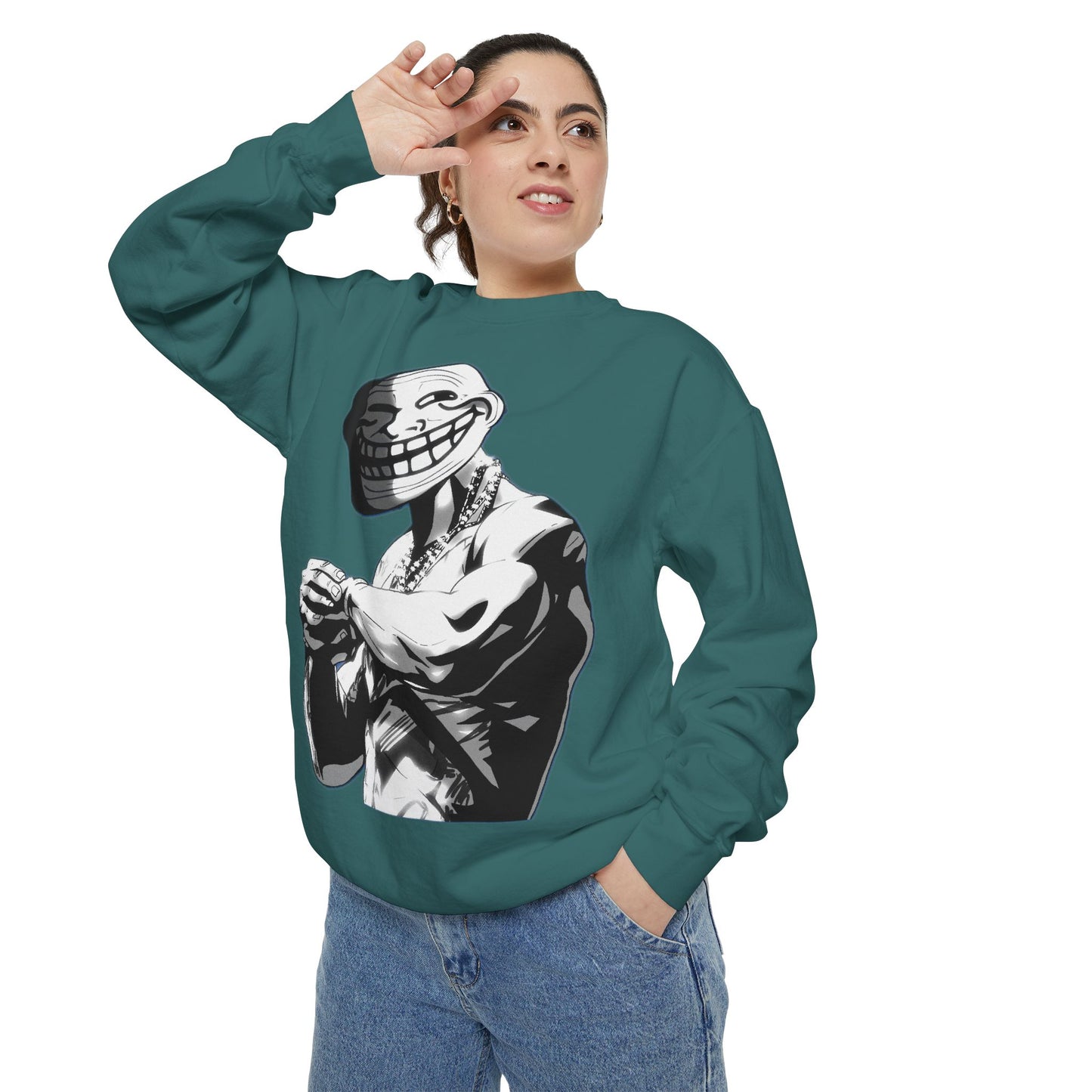 TROLL Stylish Unisex Sweatshirt with Playful Graphic, Trendy Streetwear, Cozy and Casual, Perfect Gift for Any Occasion, Unique Art Design