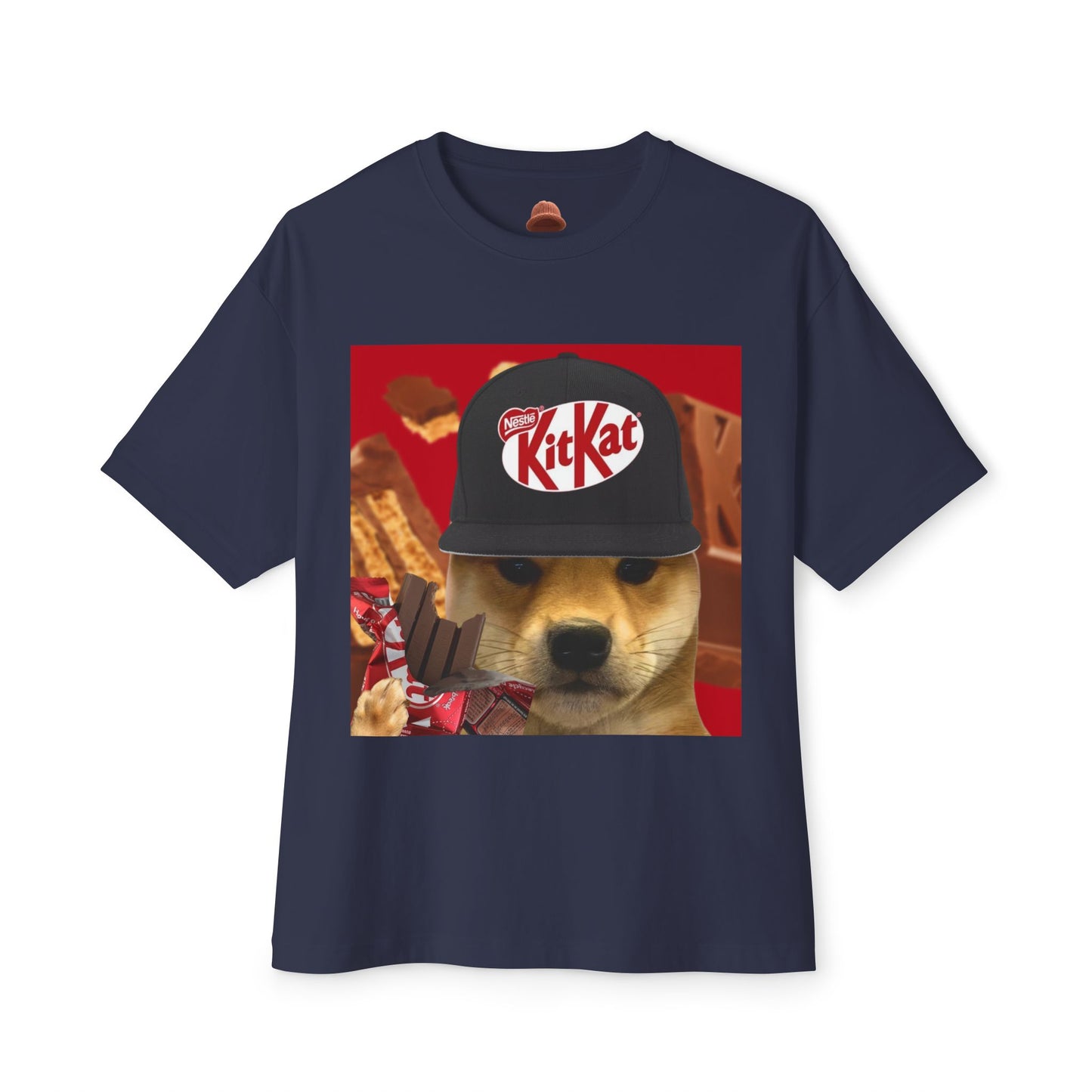 KitKat WIF Unisex Oversized Boxy Tee, Funny Dog Shirt, Food Lover Gift, Pet Lover Casual Tee, Cute Graphic Tee, Humor T-Shirt