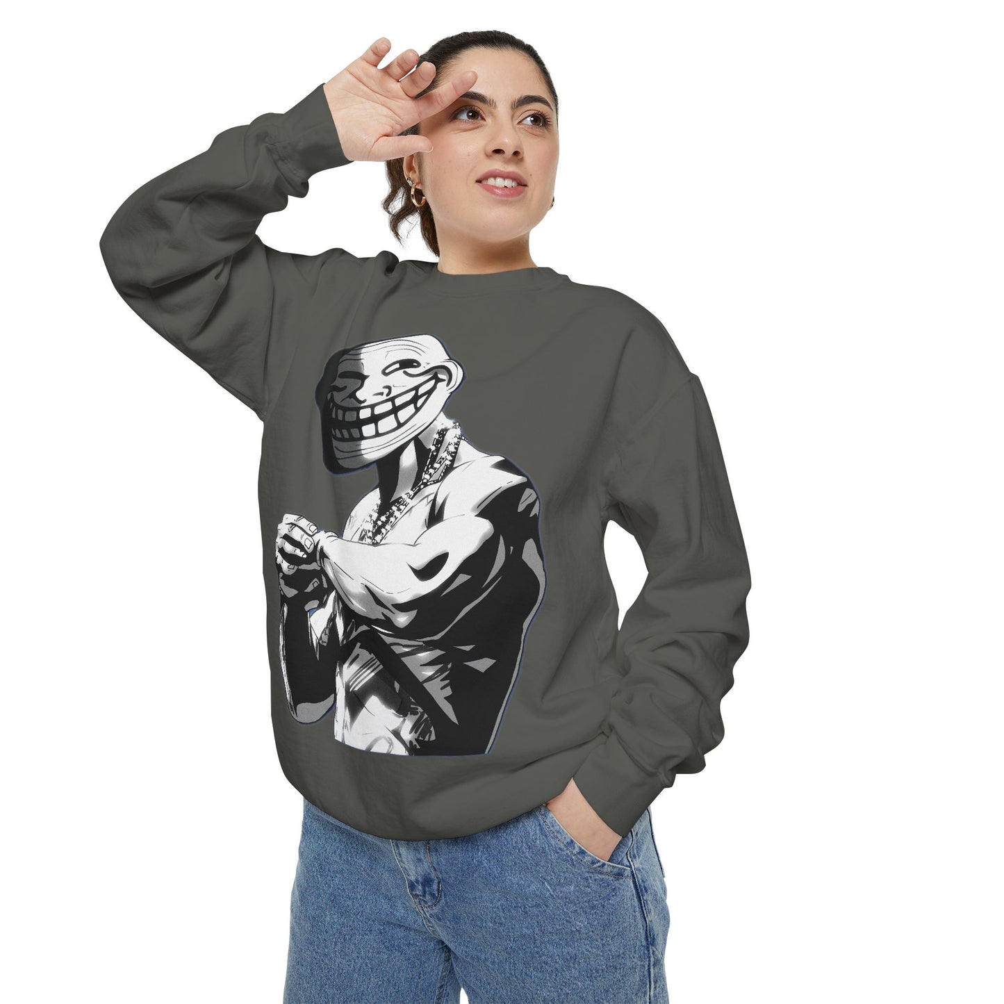 TROLL Stylish Unisex Sweatshirt with Playful Graphic, Trendy Streetwear, Cozy and Casual, Perfect Gift for Any Occasion, Unique Art Design