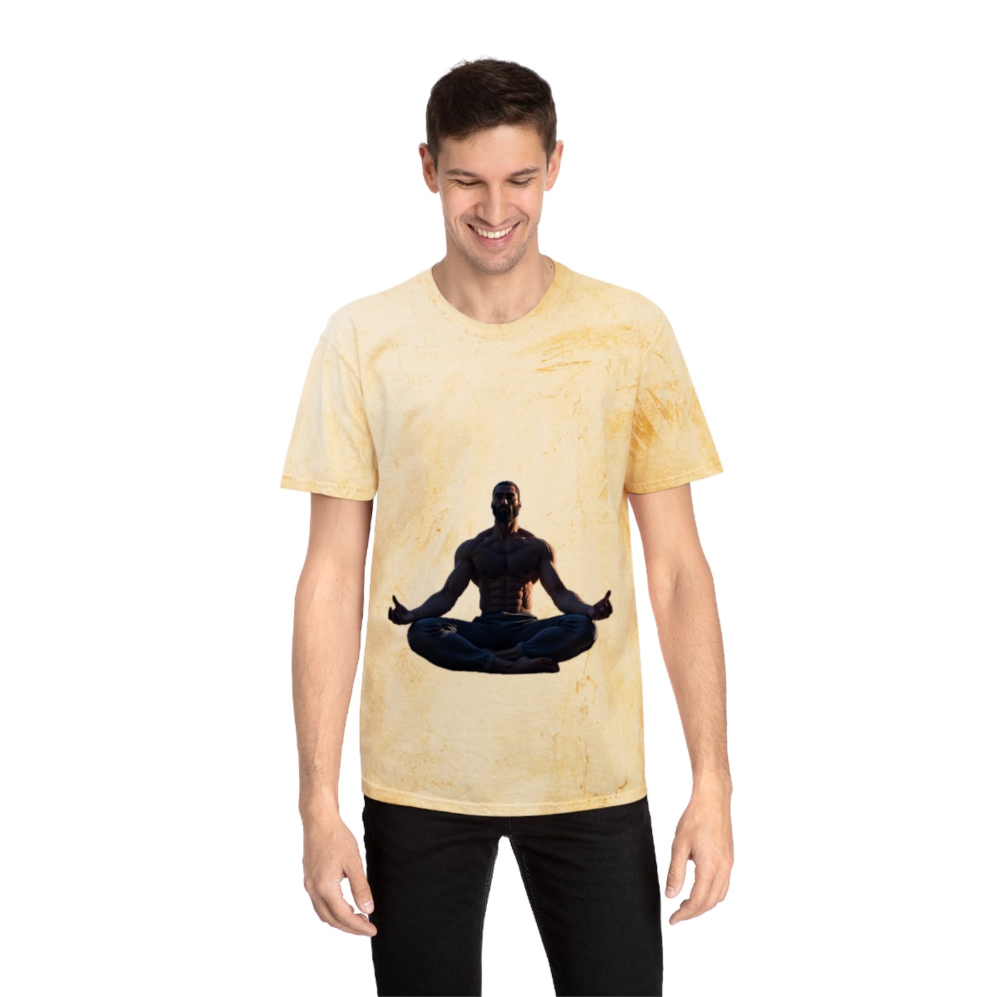 GIGA Color Blast Meditation T-Shirt | Unisex Vibe, Unique Gift for Yoga Lovers, Inspirational Wear, Gigachad Design, Casual Fashion