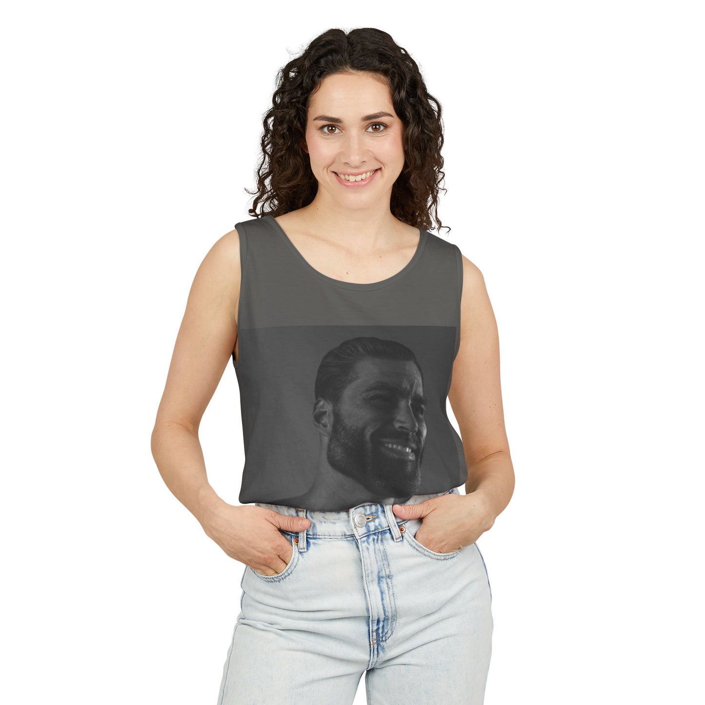 GIGA Unisex Garment-Dyed Tank Top, Summer Apparel, Funny Graphic Tee, Workout Wear, Unique Gift Idea, Casual Outfit