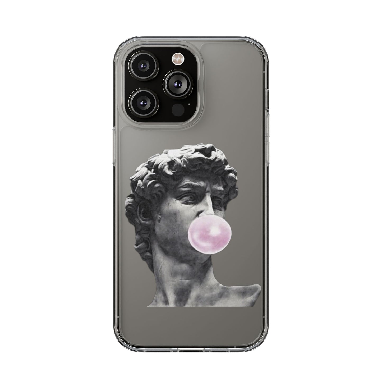 @ye Clear Phone Case with David Statue Design, Modern Phone Accessory for Art Lovers, Unique Gift, Customizable Compatible Soft Case