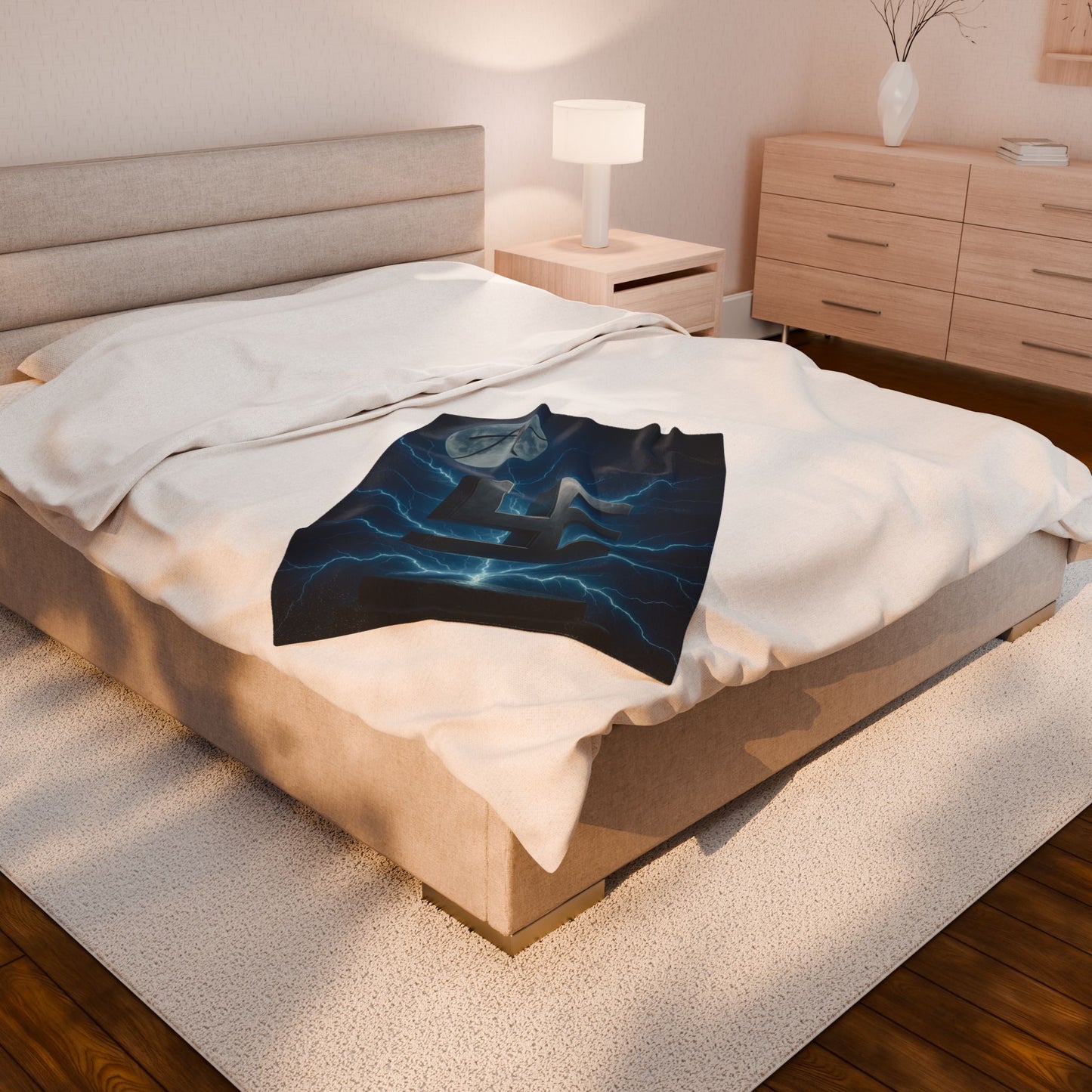 Swasticoin Mystical Lightning Velveteen Plush Blanket, Cozy Throw for Home Décor, Perfect for Gifting, Movie Nights, and Spirit Festivals