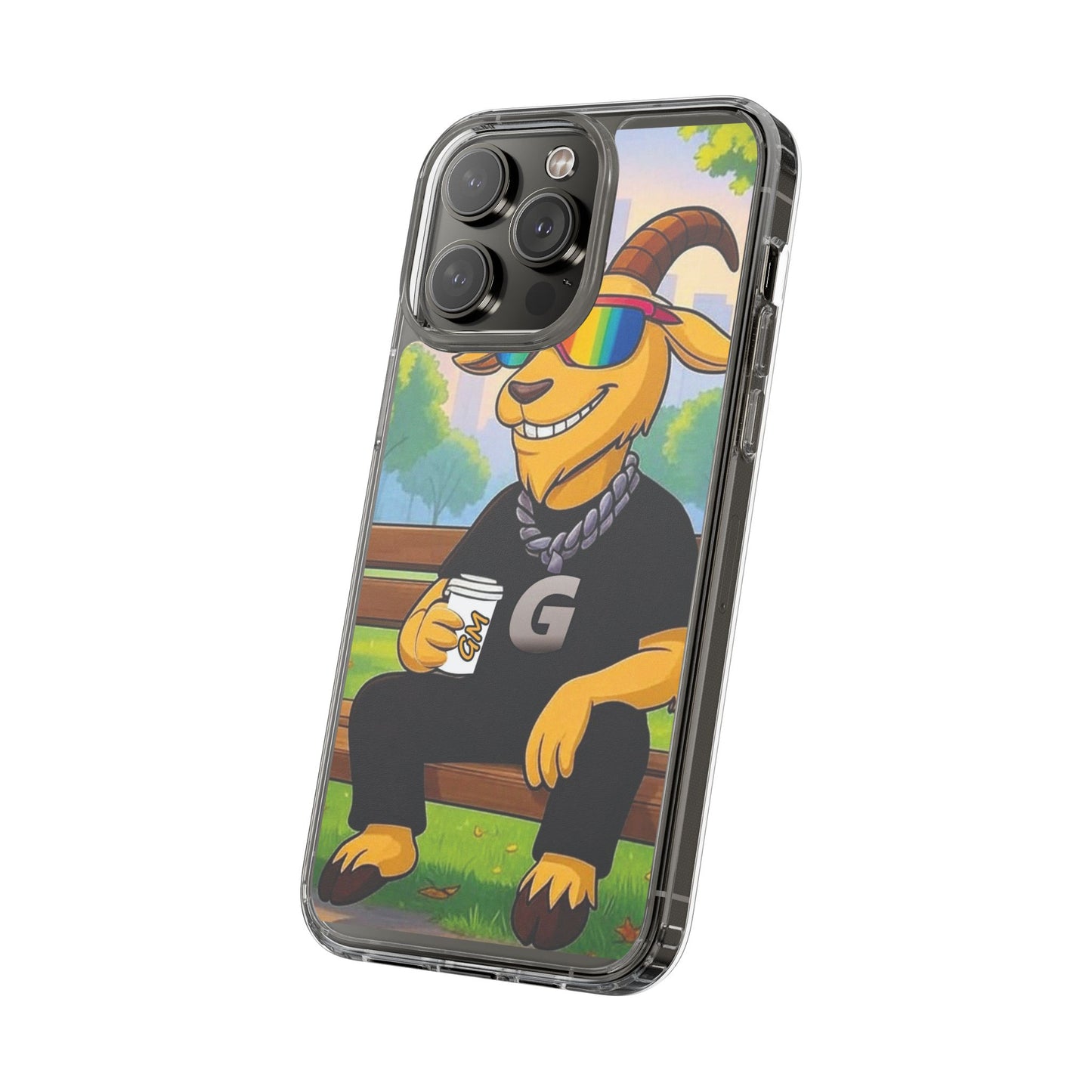 Vibrant Goat Clear Phone Case, Fun Smartphone Cover, Animal Lover Gift, Stylish Tech Accessory, Unique Phone Protection