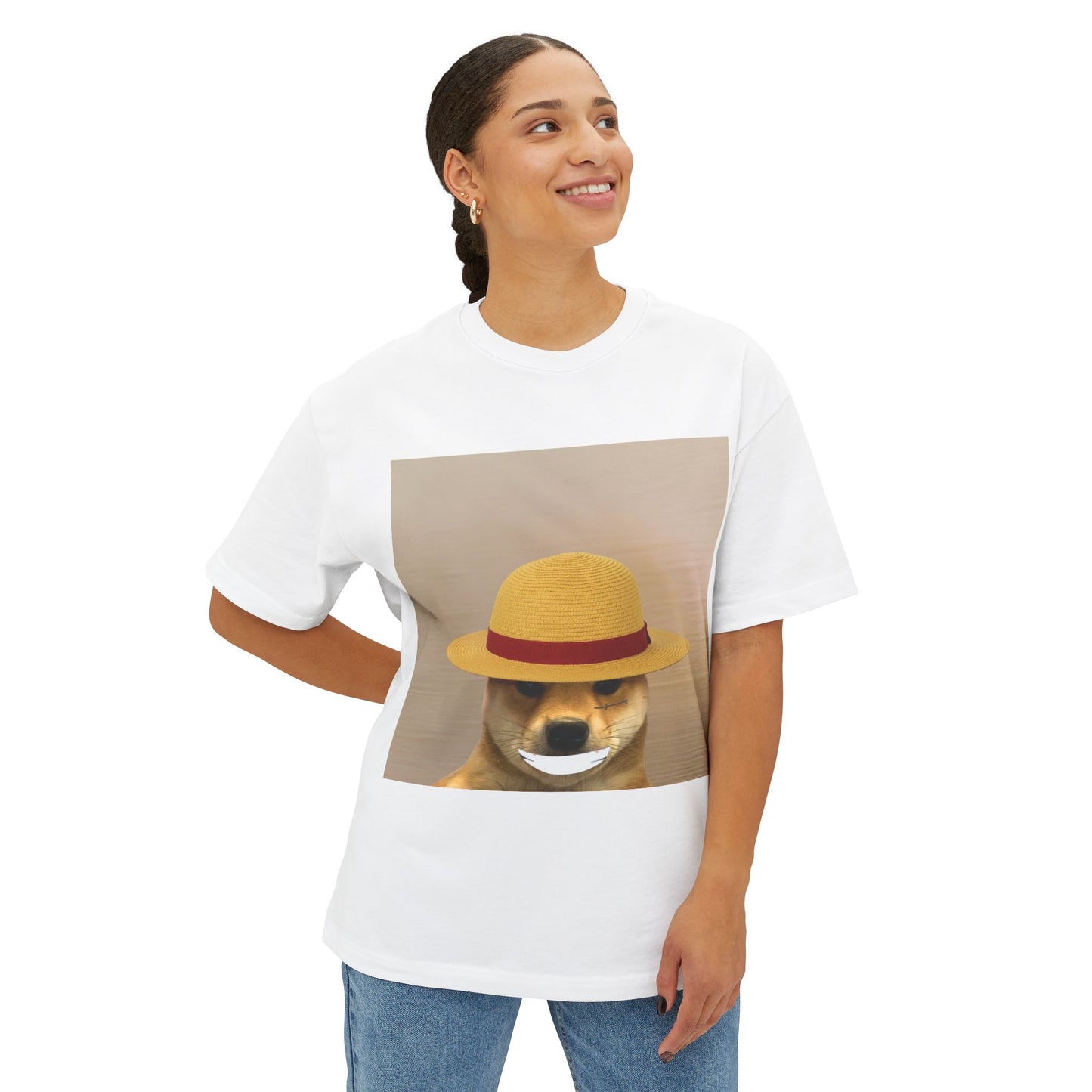 WIF One Piece Oversized Tee, Unisex Graphic Tee, Funny Dog Shirt, Casual Wear, Gift for Dog Lovers, Cute Animal Art