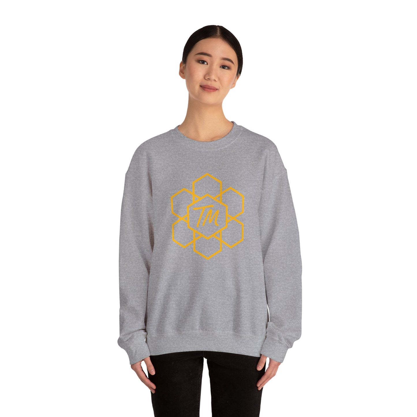 Trench Merch Stylish Honeycomb Crewneck Sweatshirt, Cozy Unisex Sweatshirt, Casual Fall Apparel, Gift for Honey Lovers, Trendy Weekend Wear