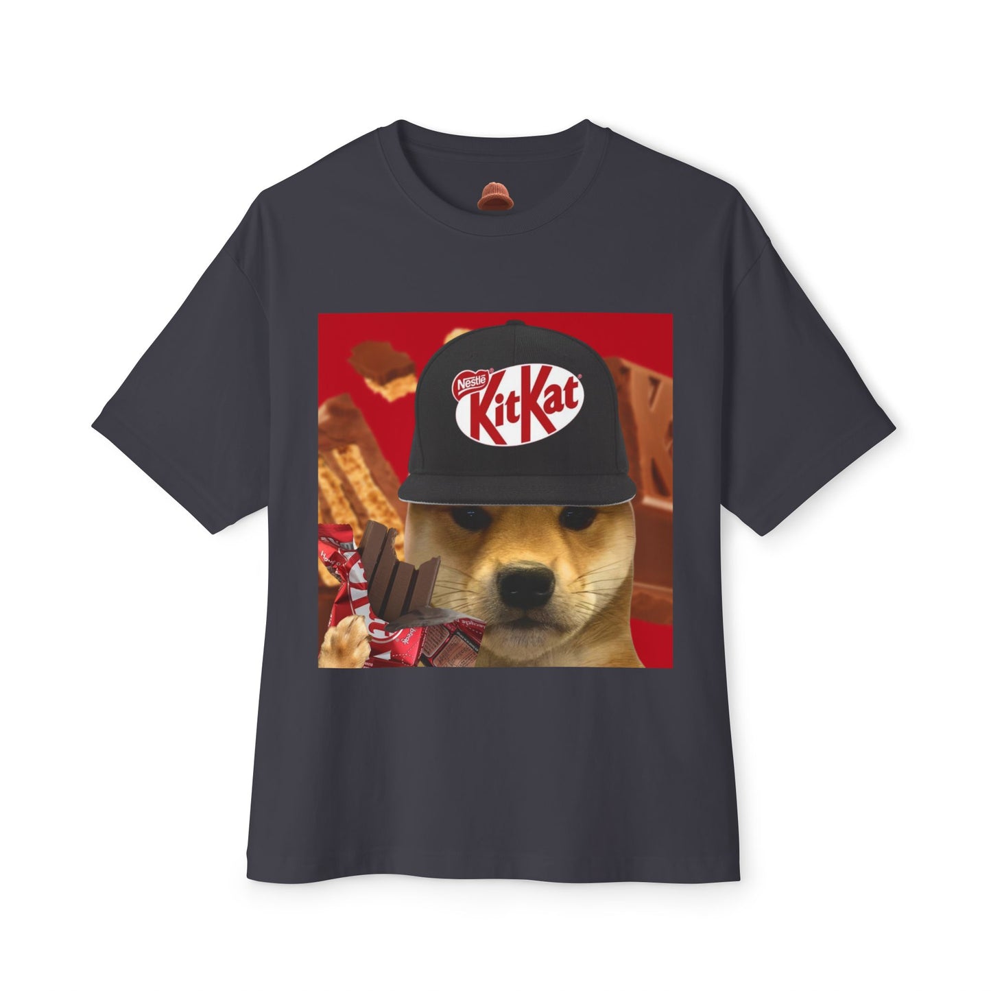 KitKat WIF Unisex Oversized Boxy Tee, Funny Dog Shirt, Food Lover Gift, Pet Lover Casual Tee, Cute Graphic Tee, Humor T-Shirt