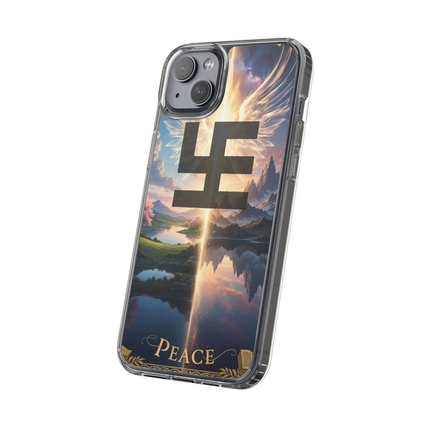 Swasticoin Peaceful Clear Phone Cases, Phone Accessories, Minimalist Design, Nature Lover Gifts, Transparent Phone Cover, Unique Art Case