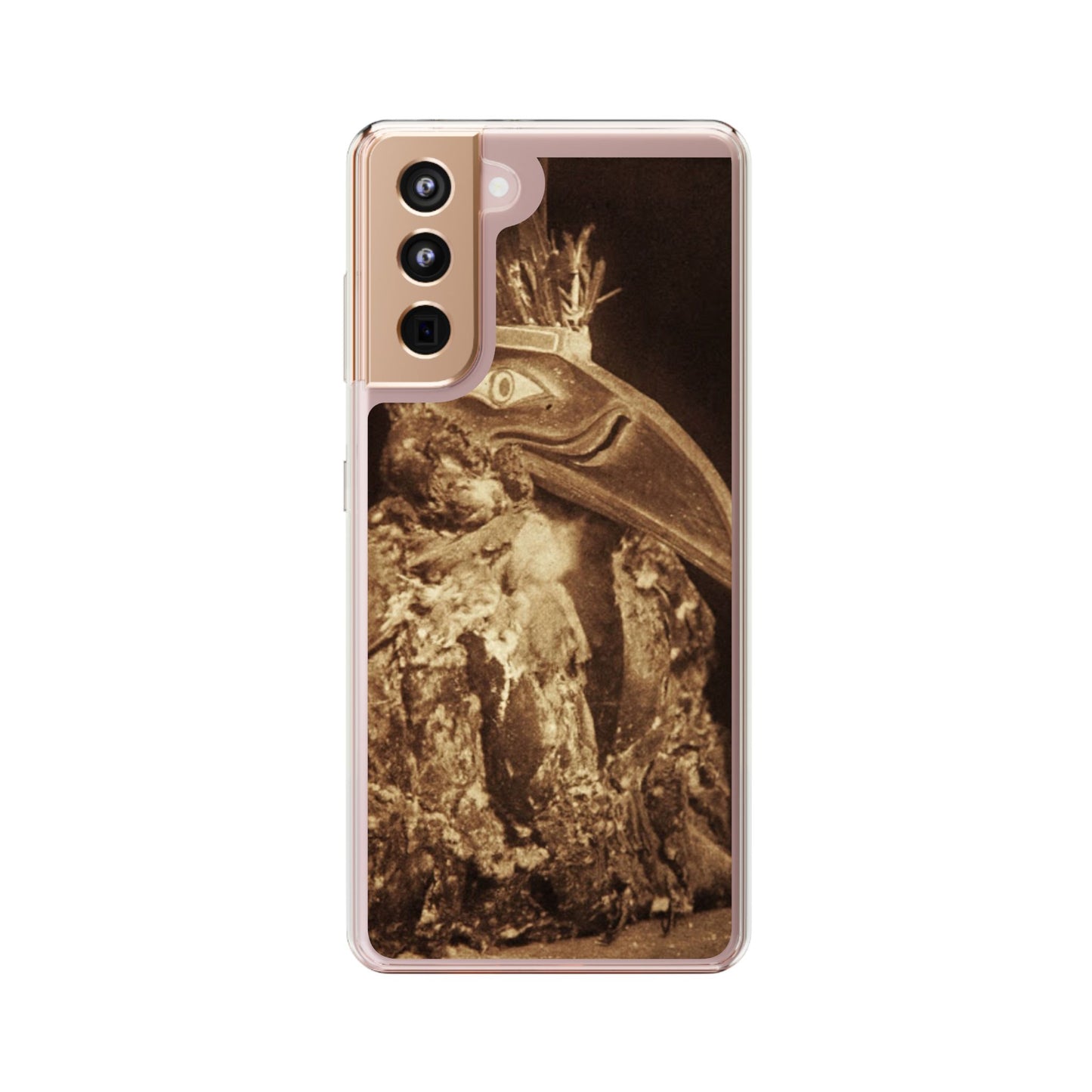 Yei Vintage Bird Design Clear Phone Case, Artistic Phone Accessories, Unique Gift for Nature Lovers, Eco-Friendly Tech Case, Stylish Protection