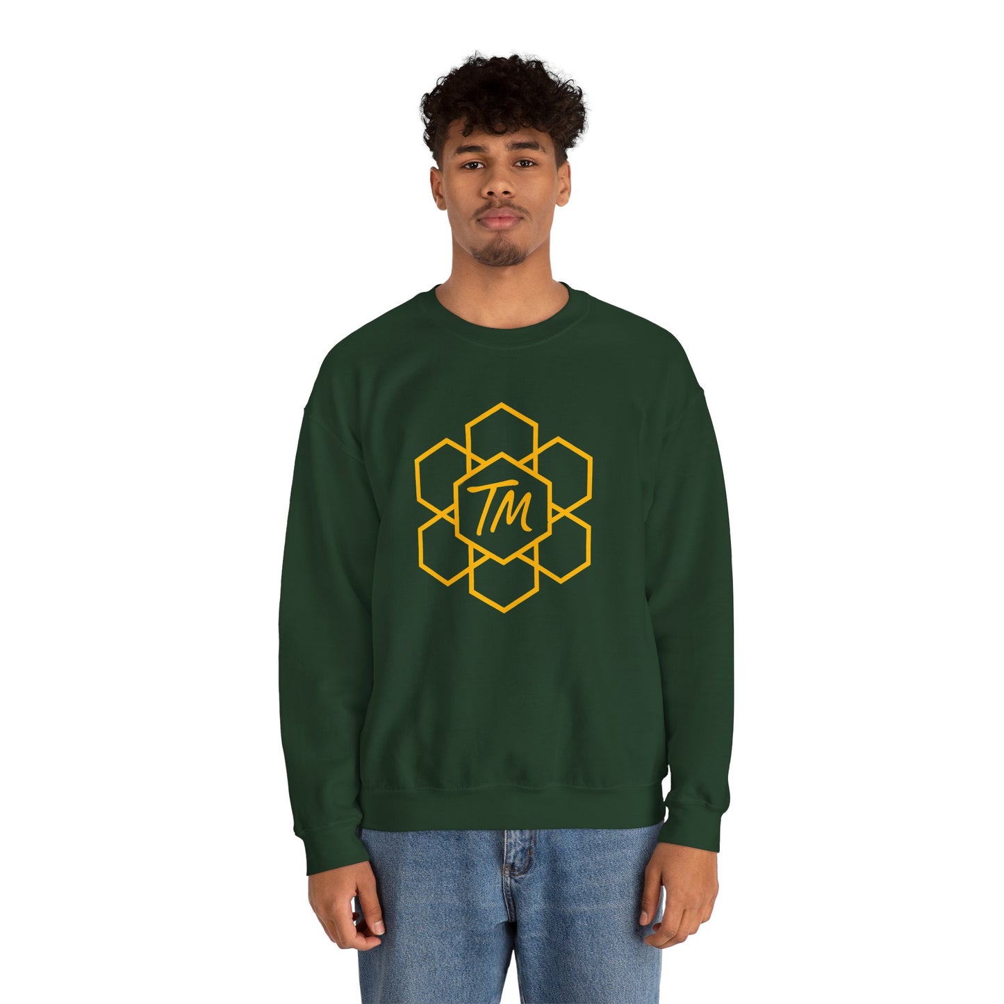 Trench Merch Stylish Honeycomb Crewneck Sweatshirt, Cozy Unisex Sweatshirt, Casual Fall Apparel, Gift for Honey Lovers, Trendy Weekend Wear