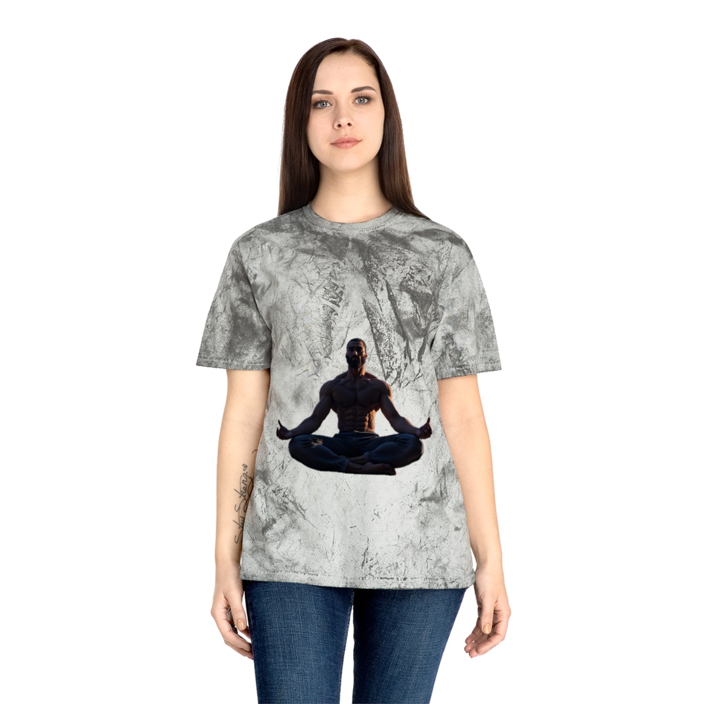 GIGA Color Blast Meditation T-Shirt | Unisex Vibe, Unique Gift for Yoga Lovers, Inspirational Wear, Gigachad Design, Casual Fashion