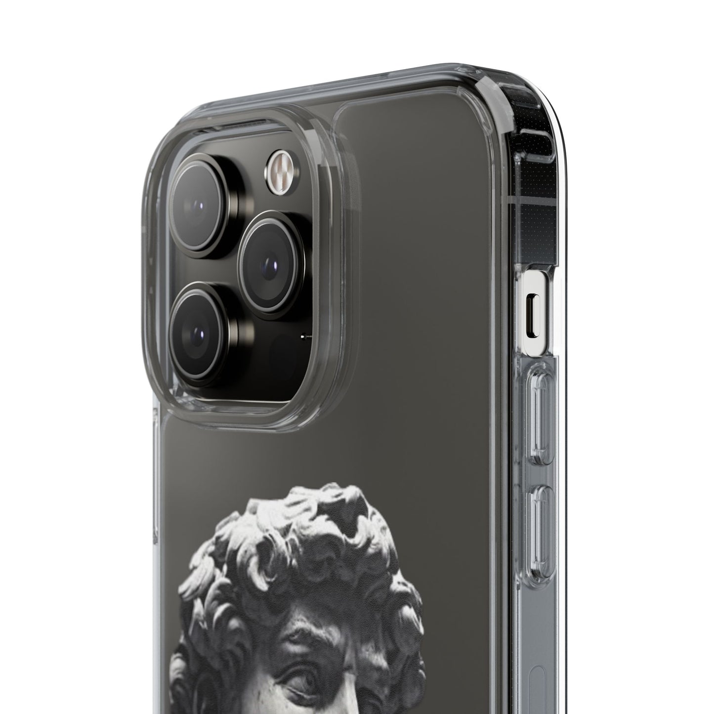@ye Clear Phone Case with David Statue Design, Modern Phone Accessory for Art Lovers, Unique Gift, Customizable Compatible Soft Case