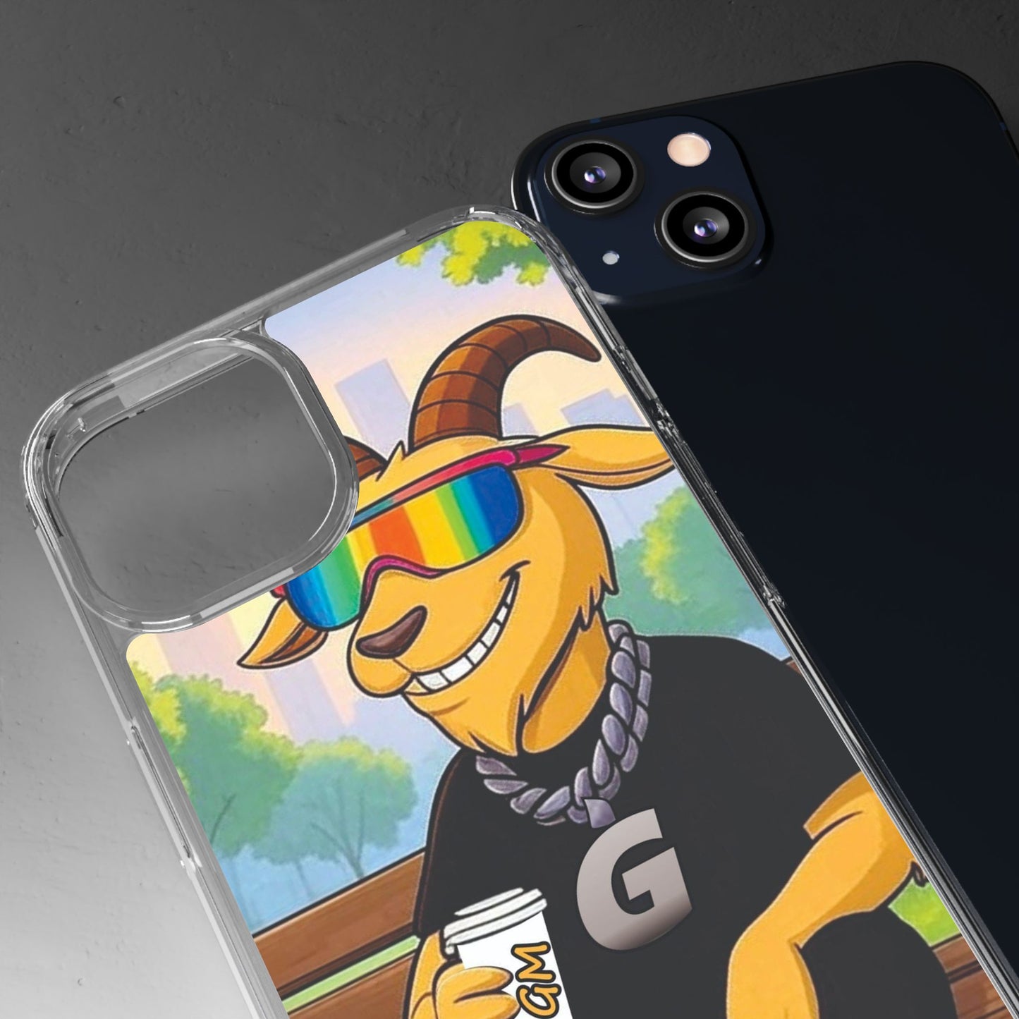 Vibrant Goat Clear Phone Case, Fun Smartphone Cover, Animal Lover Gift, Stylish Tech Accessory, Unique Phone Protection