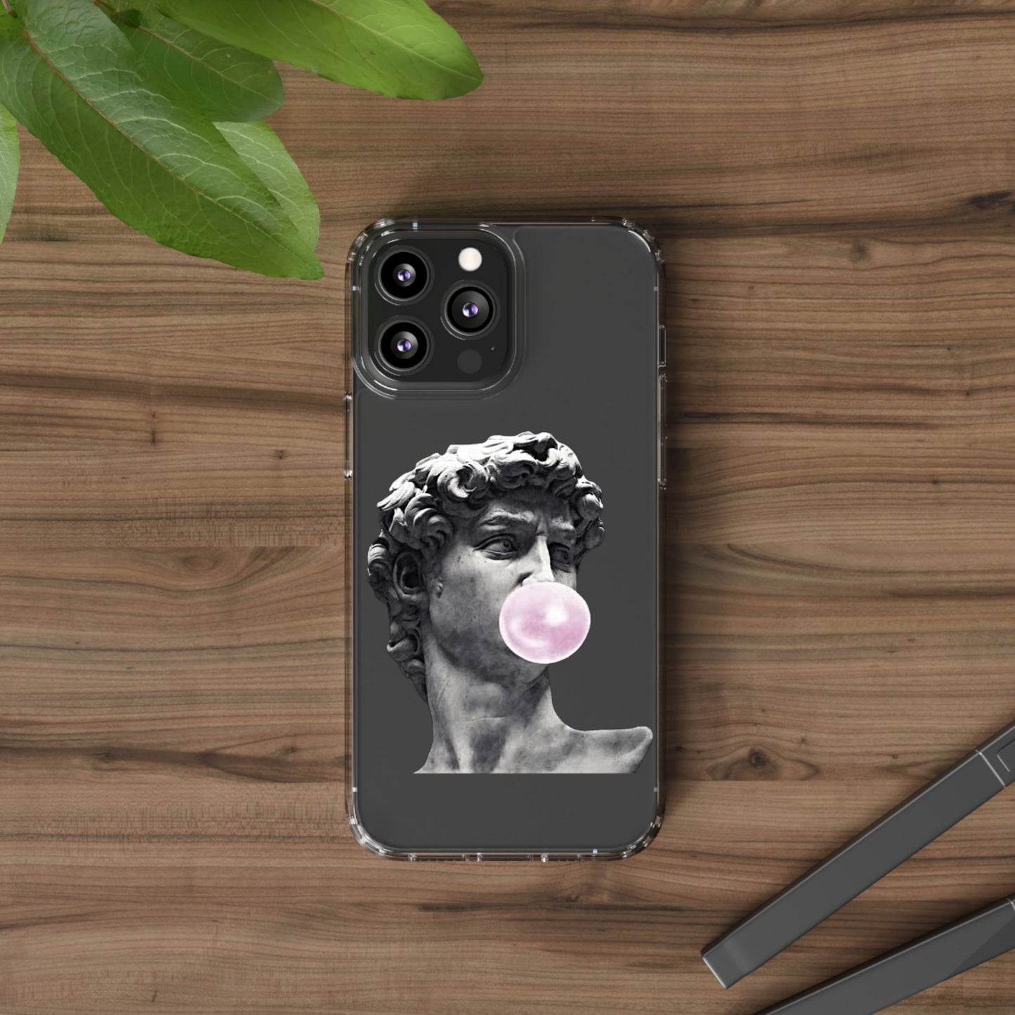 @ye Clear Phone Case with David Statue Design, Modern Phone Accessory for Art Lovers, Unique Gift, Customizable Compatible Soft Case