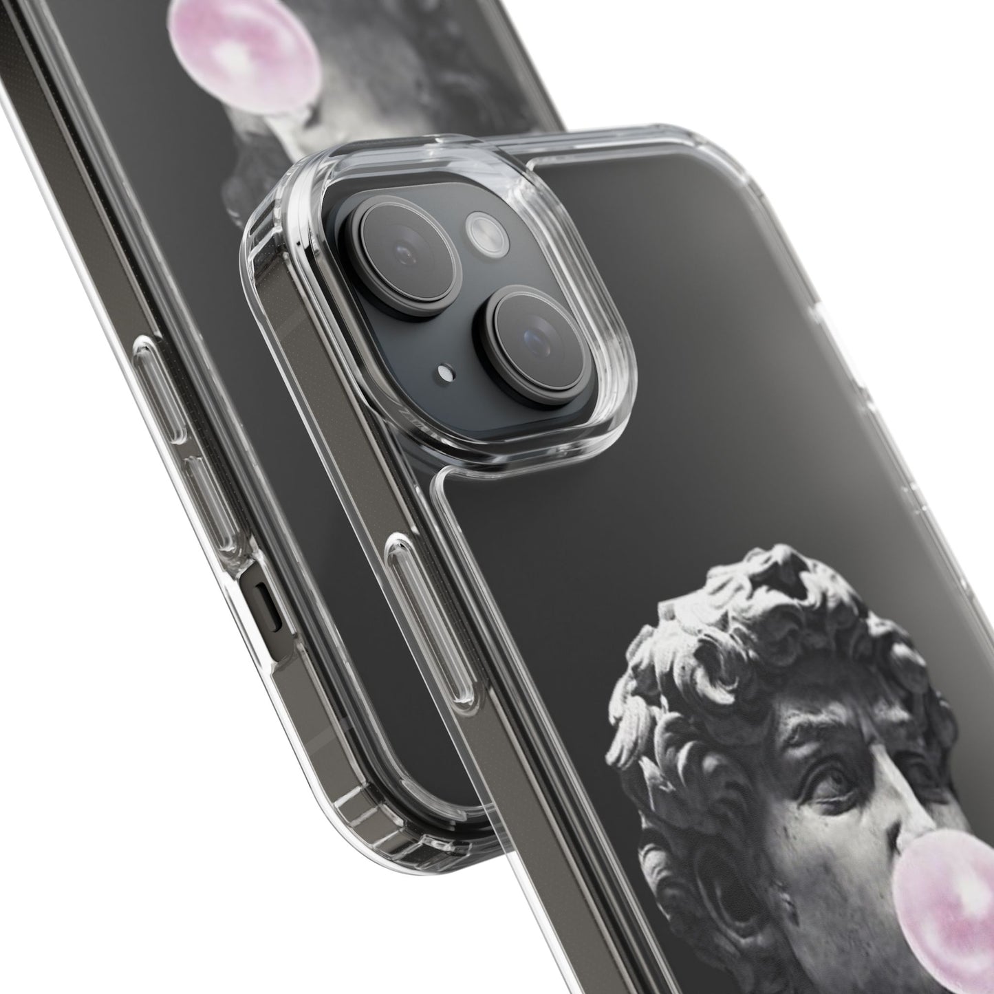 @ye Clear Phone Case with David Statue Design, Modern Phone Accessory for Art Lovers, Unique Gift, Customizable Compatible Soft Case