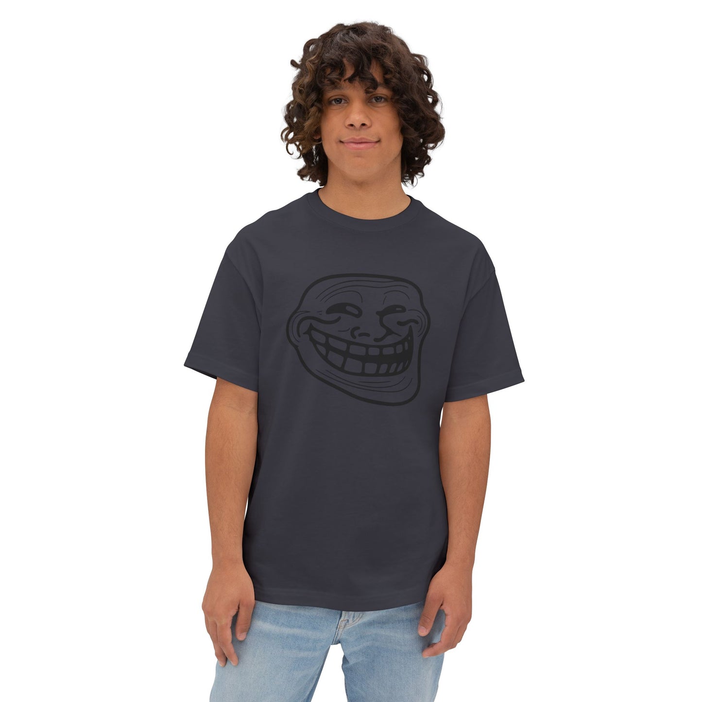 TROLL Funny Graphic Tee, Unisex Oversized Boxy Tee with Troll Face Design, Casual Wear, Gift for Friends, Humor Shirt, Comfortable Everyday Wear