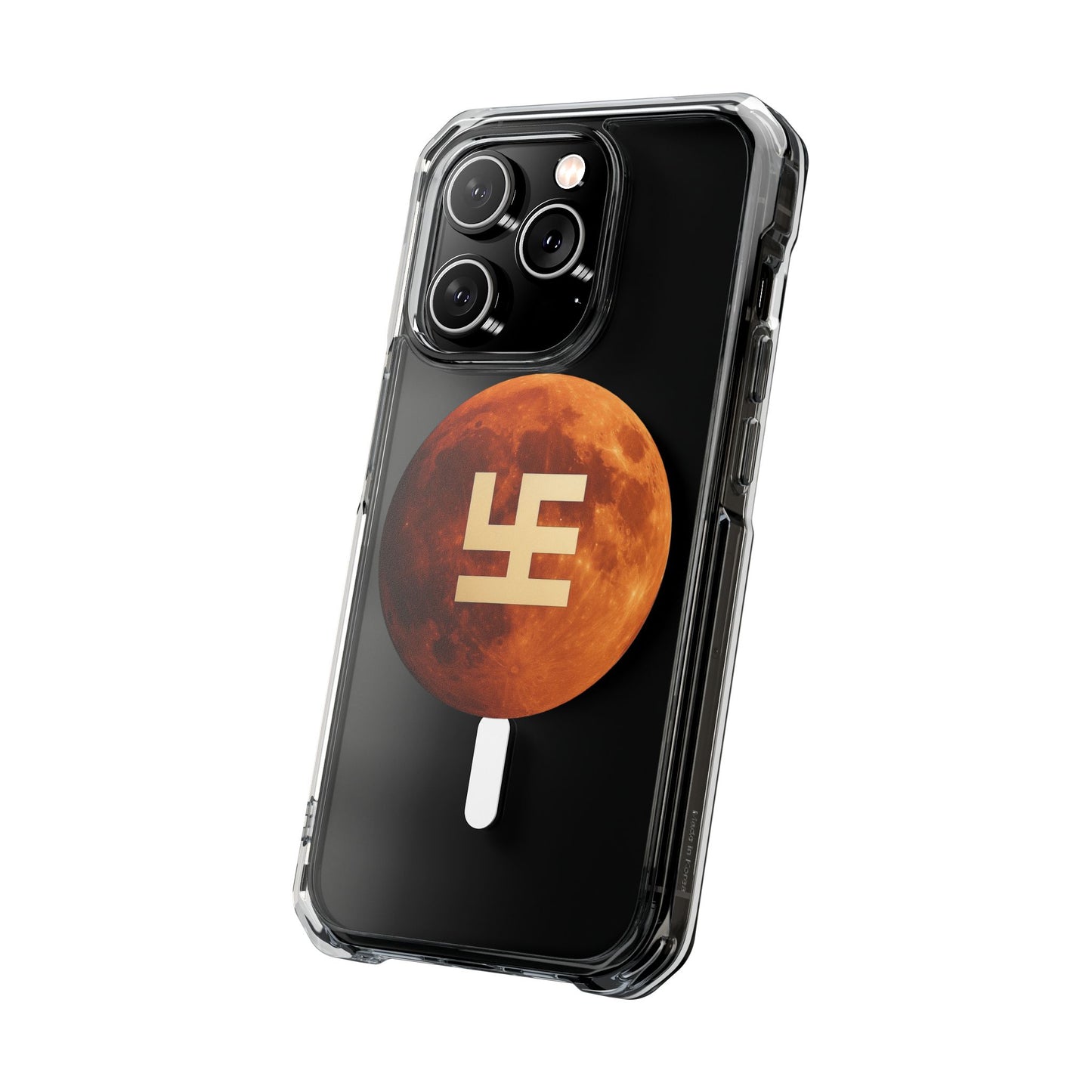Swasticoin Magnetic Phone Case with Lunar Design, Unique Phone Accessory, Shockproof Clear Case, Stylish Phone Cover, Gift for Tech Lovers
